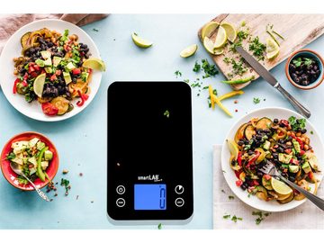 Küchenwaage smartLAB kitchen W Küchenwaage mit Bluetooth Smart aus Glas in Schwarz