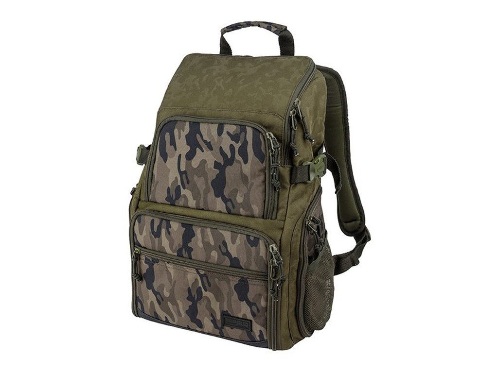 SPRO Angelrucksack Spro - Angelrucksack - Double Backpack - Camouflage (1-tlg), Sehr viel Stauraum incl. 4 Köderboxen