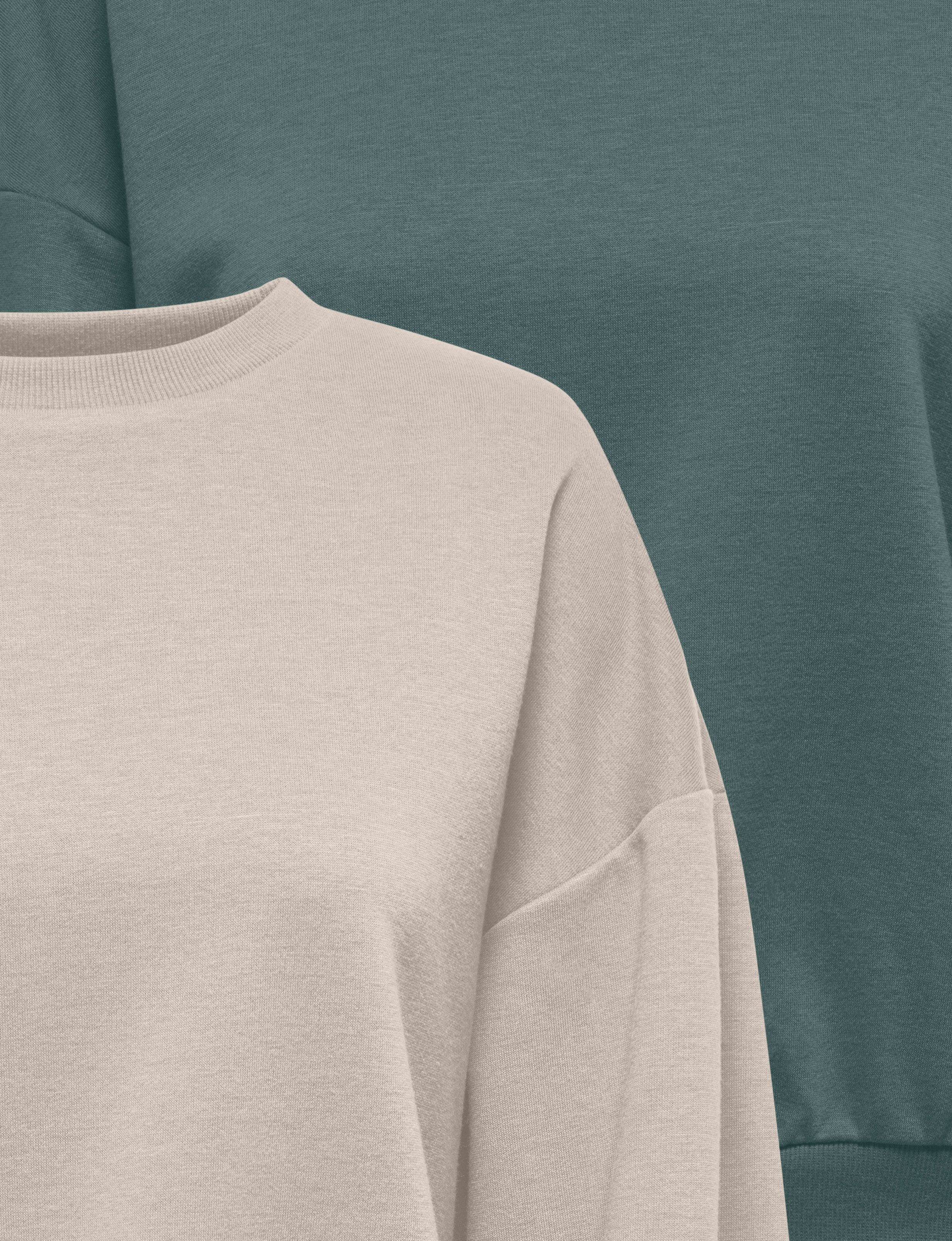 ONLY Sweatshirt ONLBROOKE L/S O-NECK SOLID 2 PACK SWT (Packung, 2-tlg) Baumwollmischung, regular fit