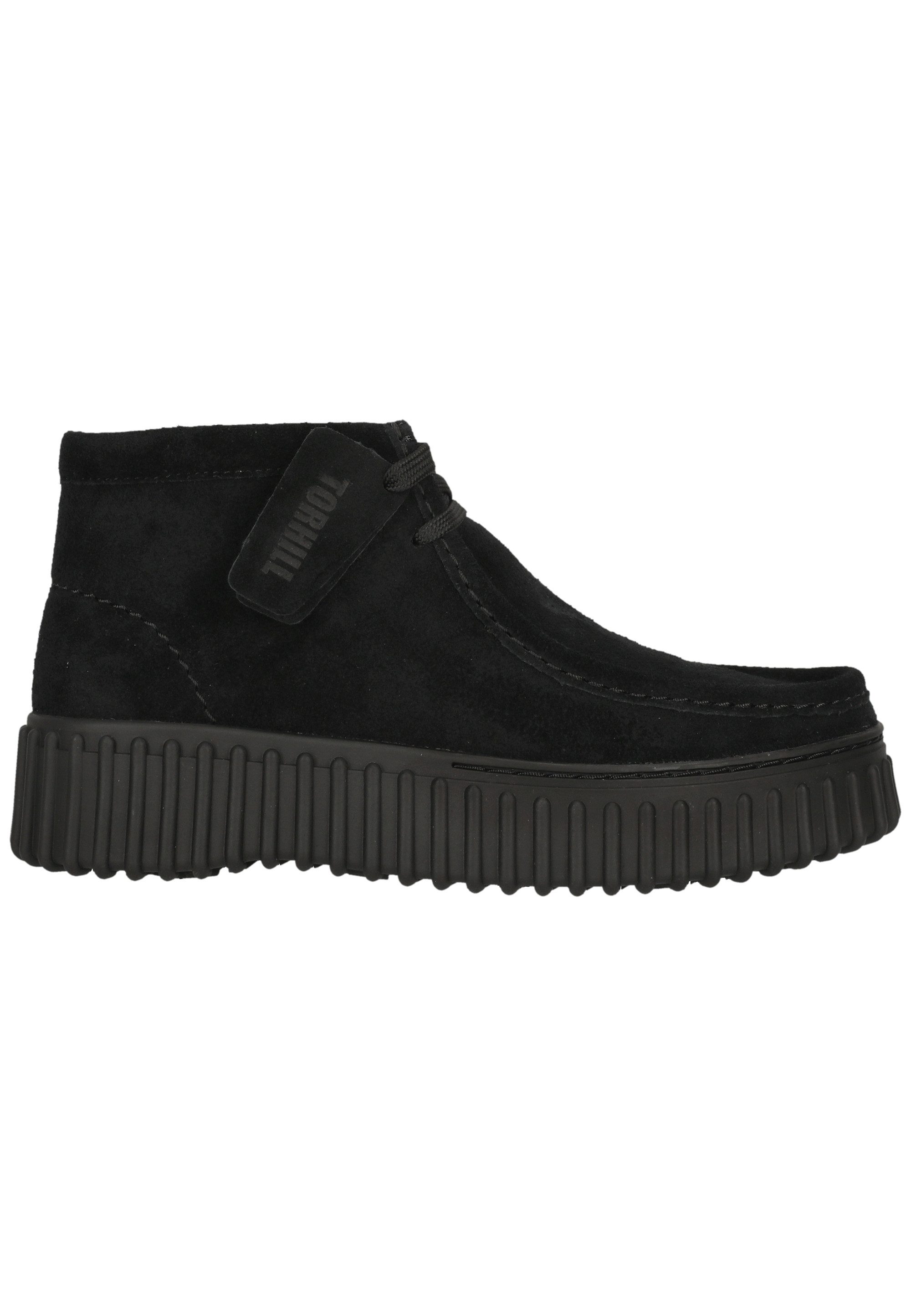 Clarks Torhill Moss Black Schnürschuh mit markanter, gerippter Sohle