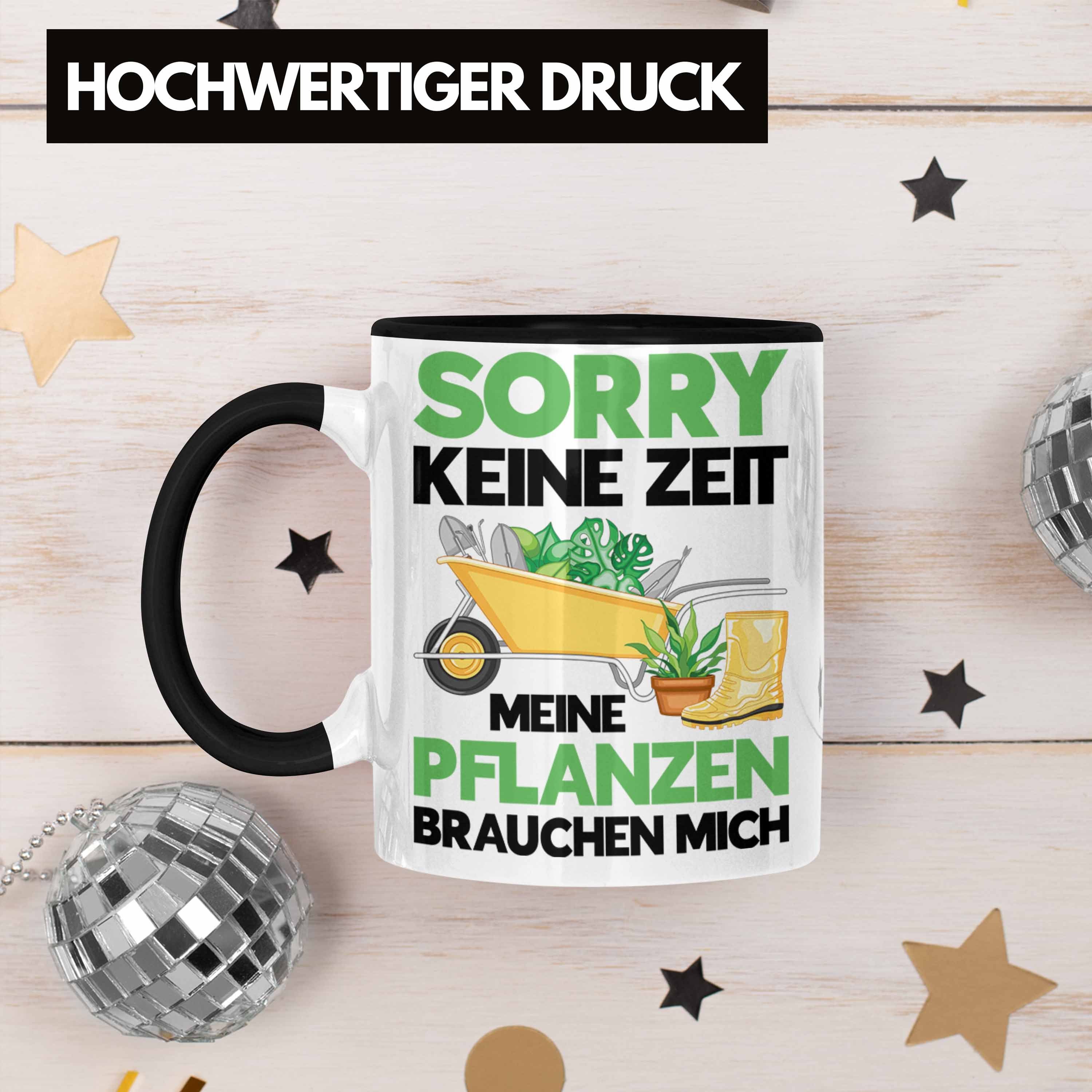 Brauchen Lustig mit Geschenkidee Mich Tasse Meine Garten Gärtner Trendation Hobbygärtner Spruch Pflanzen schwarz - Trendation Gärtnerin Geschenk Tasse