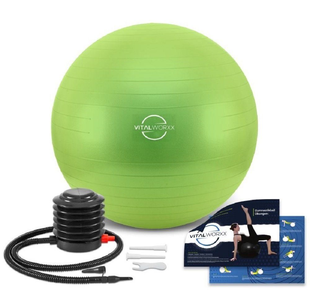 VITALWORXX Gymnastikball VITALWORXX Gymnastikball für Schwangere, extrem stabil, mit Pumpe, Hohe Materialstärke, Anti-Burst-System