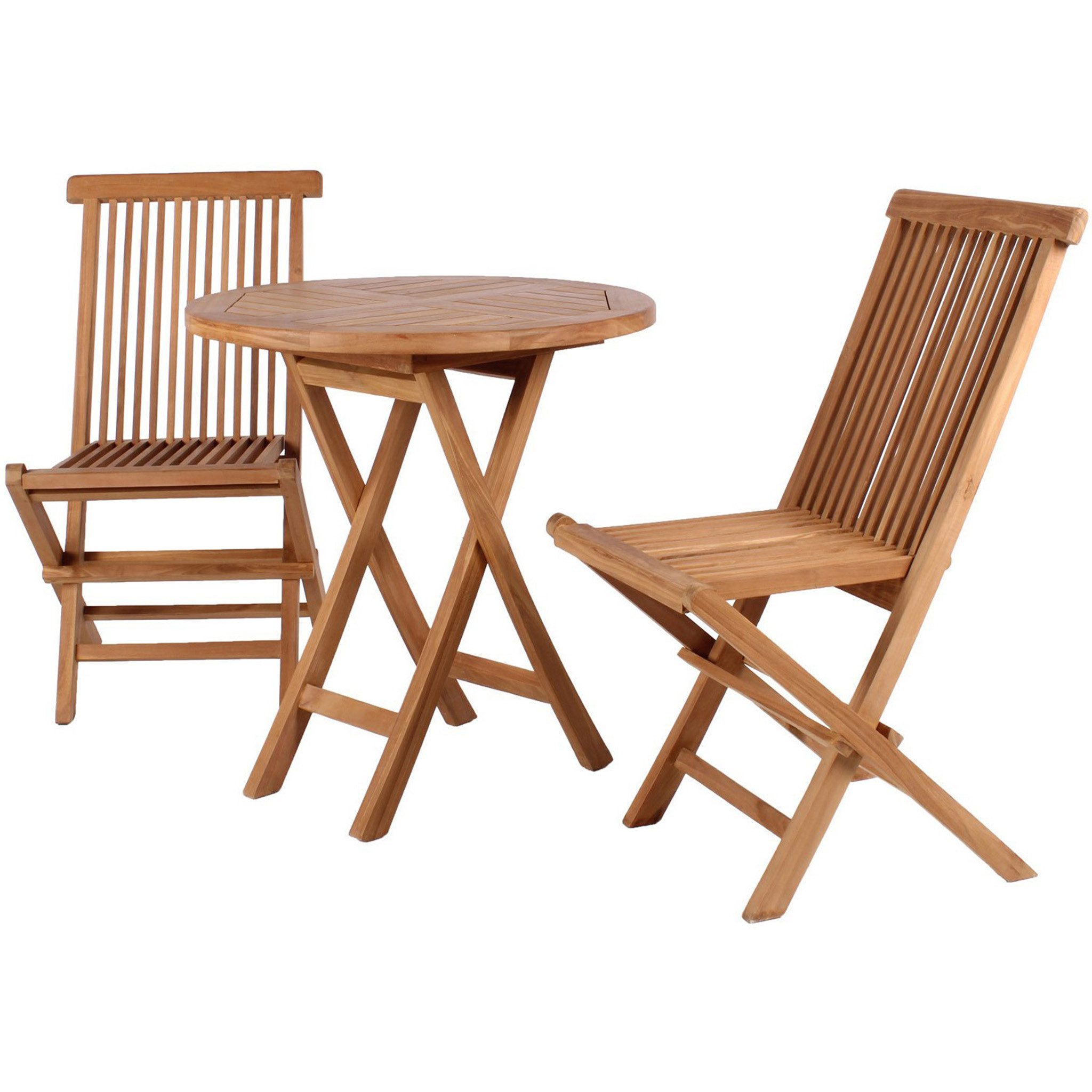 bene living Gartenlounge-Set Gartenset Klappsessel Langton und Klapptisch Sutton, (Gartenmöbelgruppe, 3-tlg., 2x Sessel, 1x Tisch), klappbares Teakholz Gartenmöbelset mit Sesseln und Tisch
