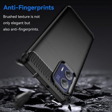CoolGadget Handyhülle Carbon Handy Hülle für Motorola Moto G73 5G 6,5 Zoll, robuste Telefonhülle Case Schutzhülle für Motorola G73 5G Hülle