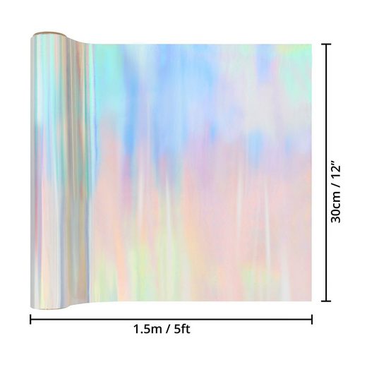 Belle Vous Aquarellpapier Hologramm Vinylfolie 2er Pack 1,5m x 30cm für Bastelarbeiten, Vinylfolie Hologramm 2er Pack 1,5m x 30cm für Kunsthandwerk