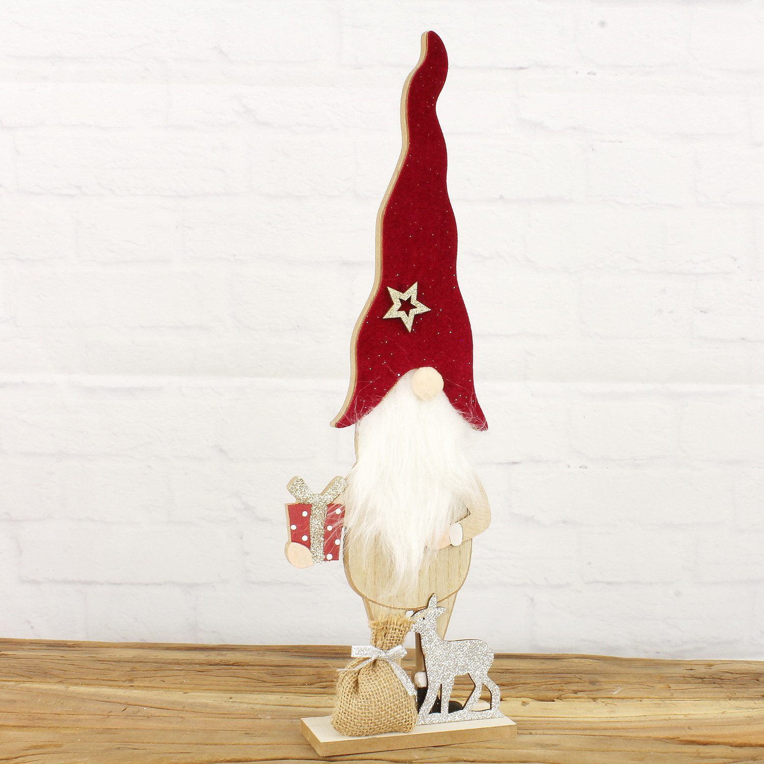 Macosa Home Wichtel Holz Braun Rot günstig online kaufen