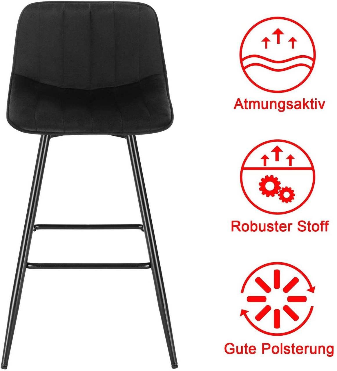 Woltu Barhocker (2 St), Designer Tresenhocker günstig online kaufen