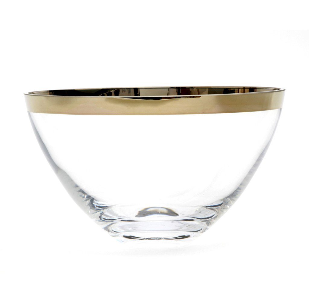 Brillibrum Servierschüssel Schale Schüssel Platinrand Glasschale Glasschüssel Obstschale