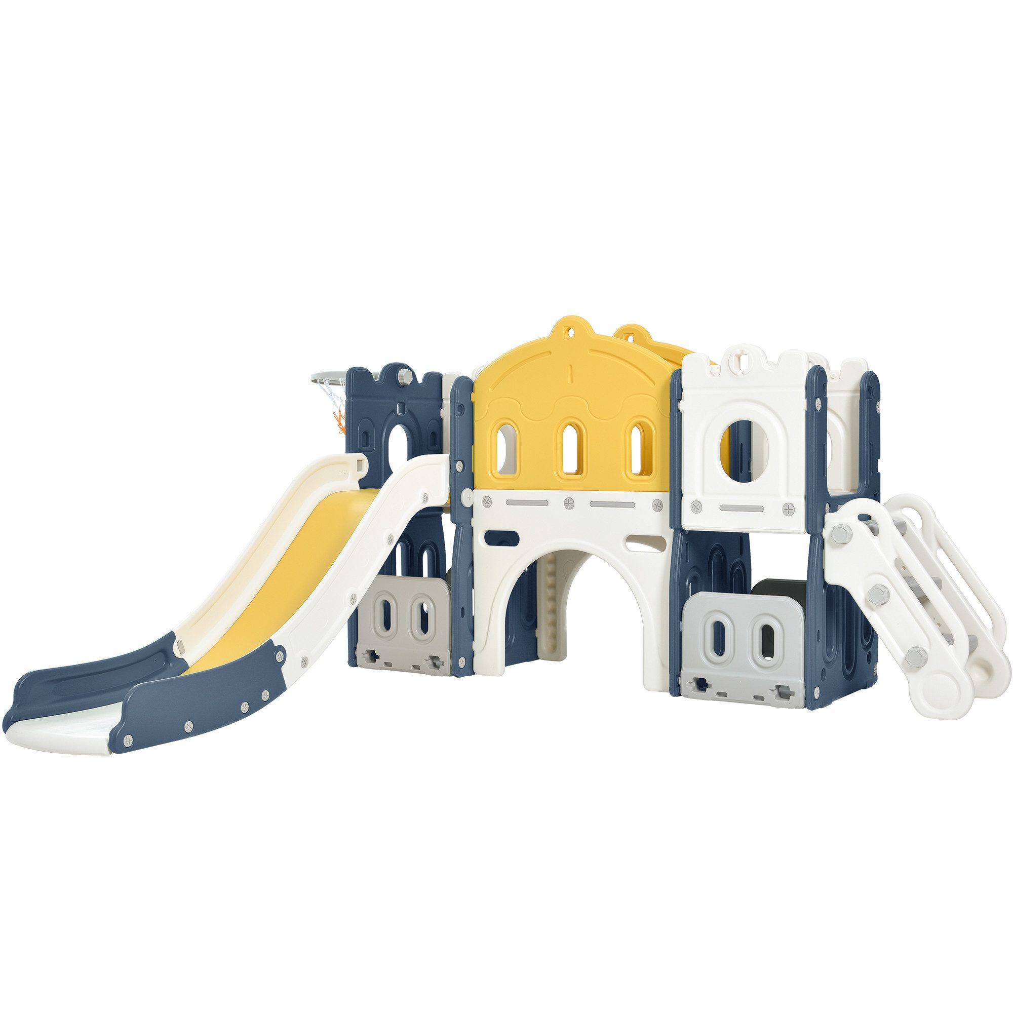 Merax Rutsche für Kinder, 6-in-1 Kinder Spielplatz, Spielrutsche, Spielturm günstig online kaufen