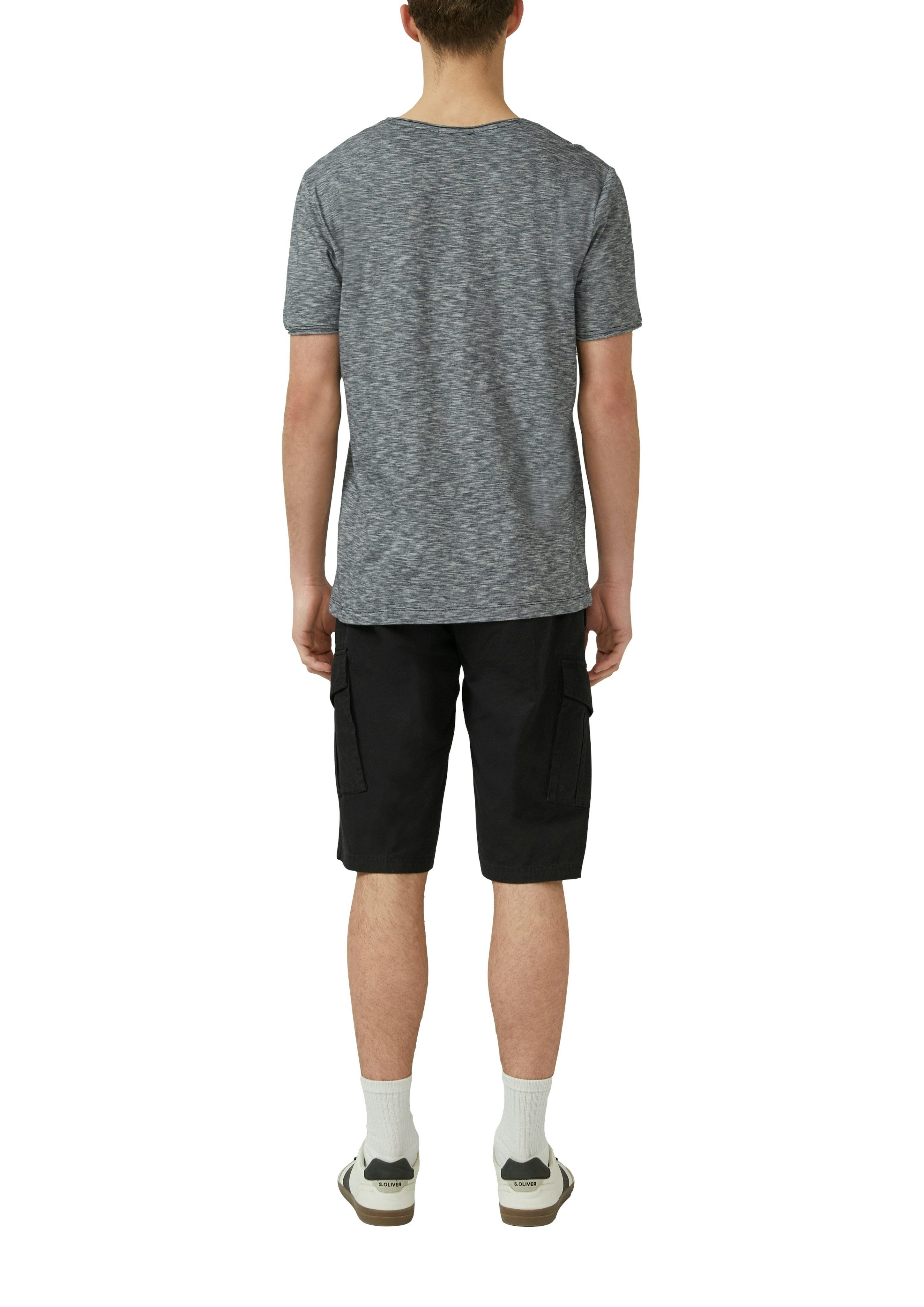 s.Oliver Kurzarmshirt Sommershirt meliert, mit Brusttasche – Bild 2 von 4
