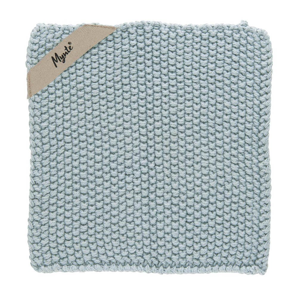 Ib Laursen Topflappen Topflappen MYNTE Nordic Sky hellblau gestrickt aus Baumwolle 22x22cm