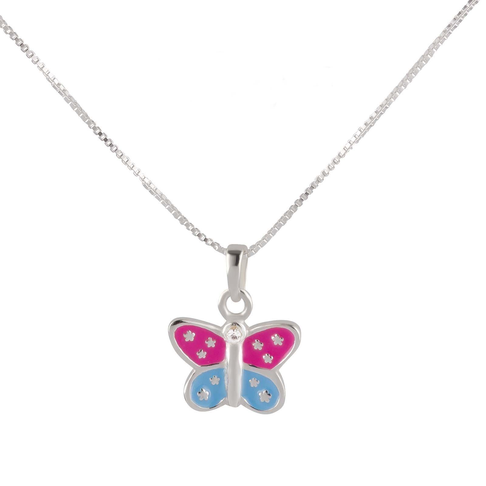 Silber Halskette Kettenanhänger Anhänger Schmetterling Kette Kinderschmuck Kinder Kettenanhänger Silberanhänger schmuck23 mit (Halskette Mädchen 925 Anhänger),