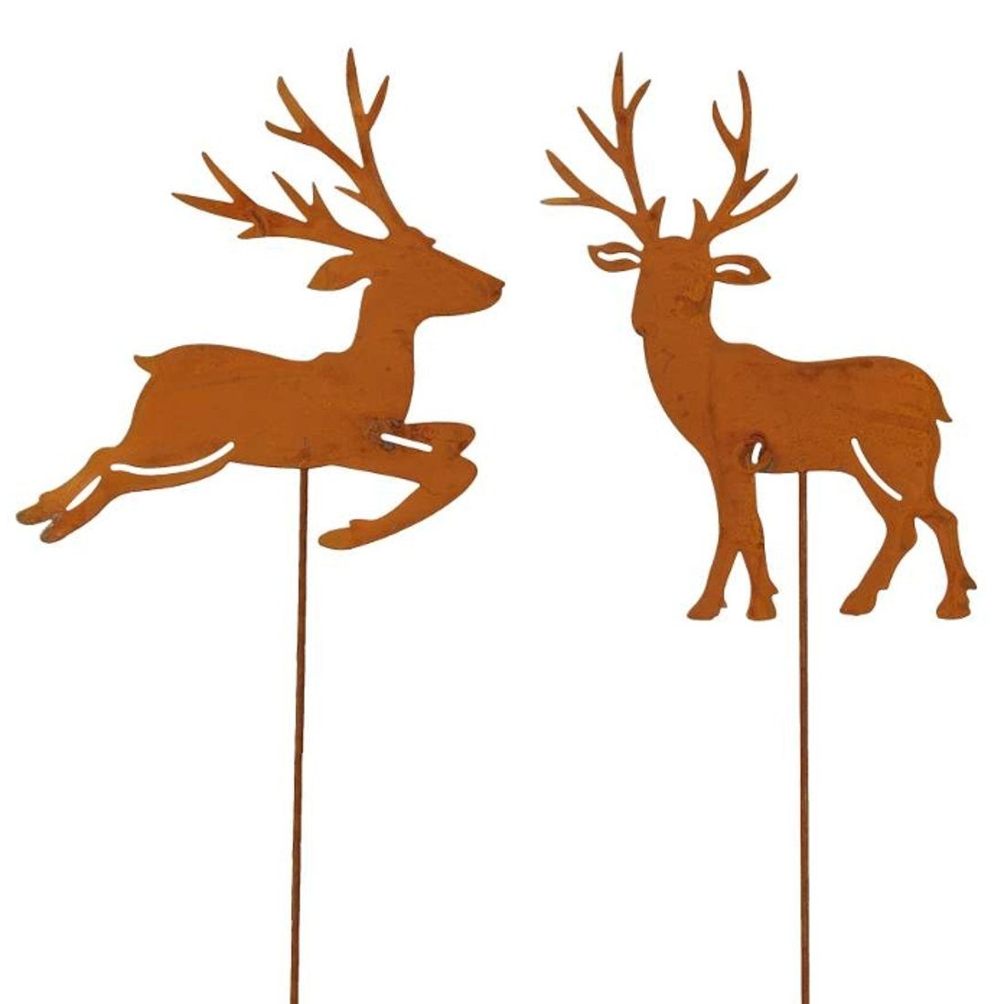 Macosa Home Weihnachtsfigur Hirsch Dekostecker Rost 30cm 2er Set Herbstdeko günstig online kaufen
