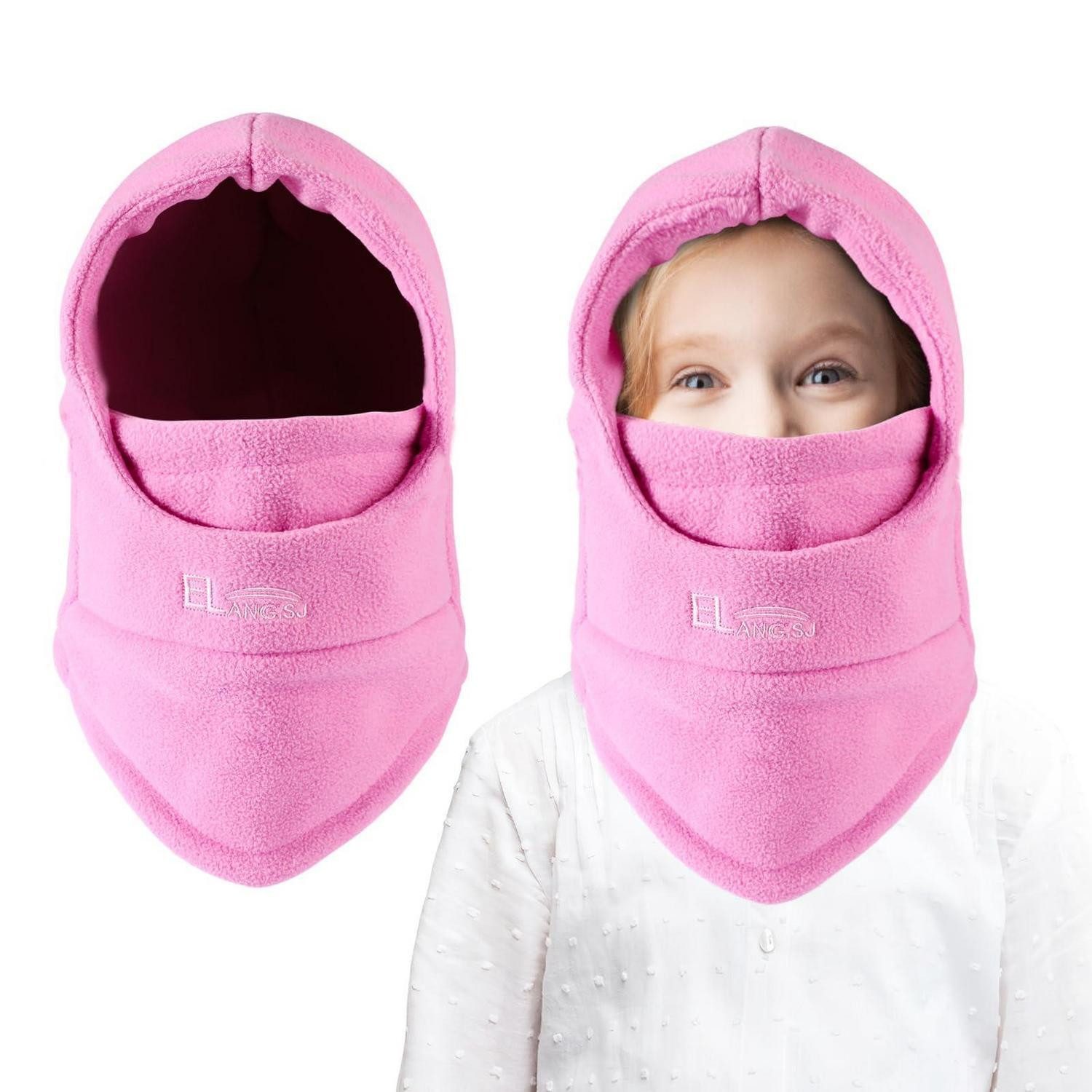 LuxusKollektion Sturmhaube Sturmhaube Kinder Thermo Fleece Skimaske Schal Einheitsgröße Rosa