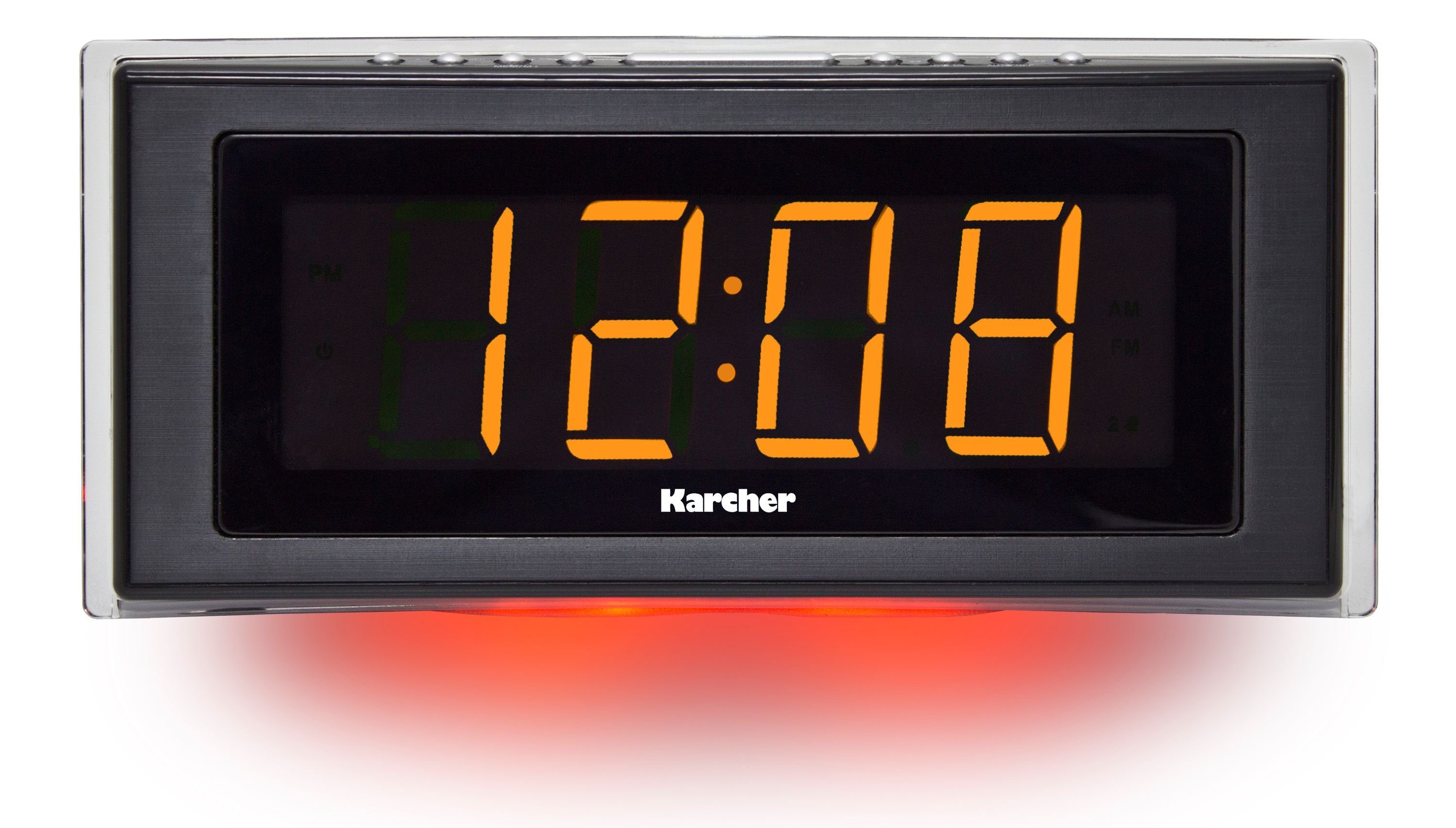 Karcher UR 1080 Uhrenradio (Radiowecker (UKW-Radio, Temperaturanzeige,  LED-Stimmungslicht)