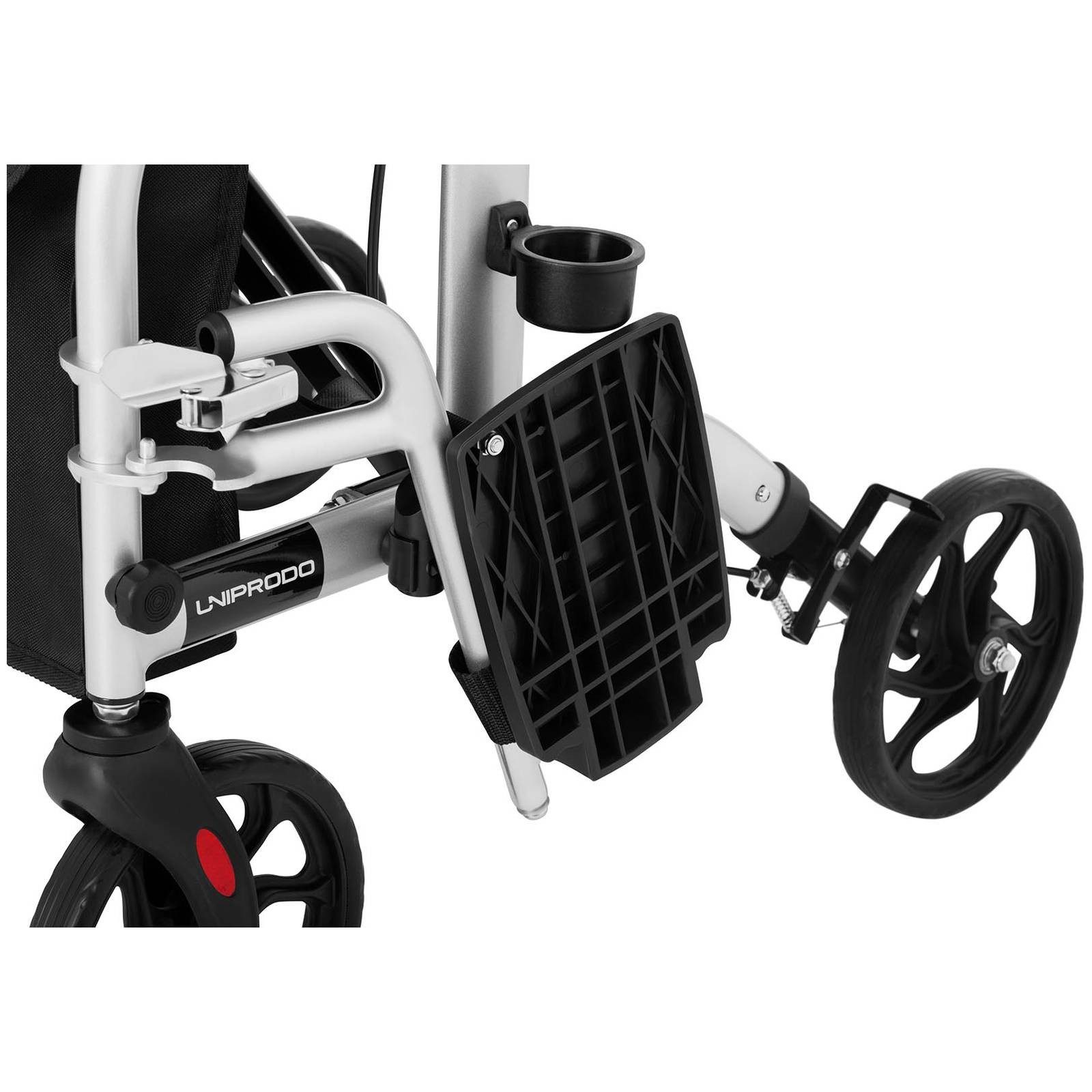 Uniprodo Rollator 2-In-1 Faltbar Gehilfe Rollstuhl Klappbar Laufhilfe Reflektor Tasche