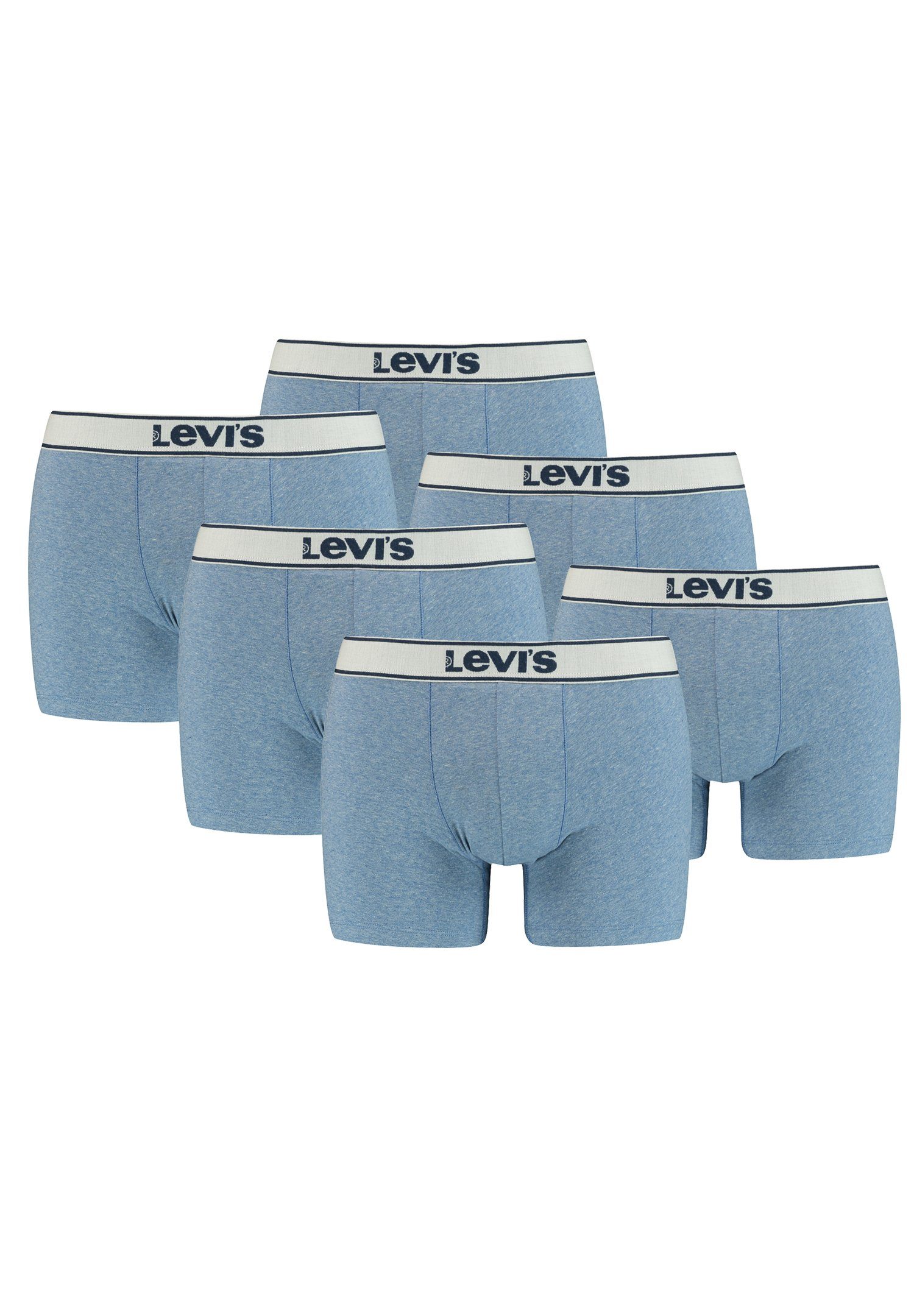 Levi's® Boxershorts LEVIS MEN VINTAGE HEATHER BOXER BRIEF 6er Pack (Set, 6-St., 6er-Pack) Light Blue