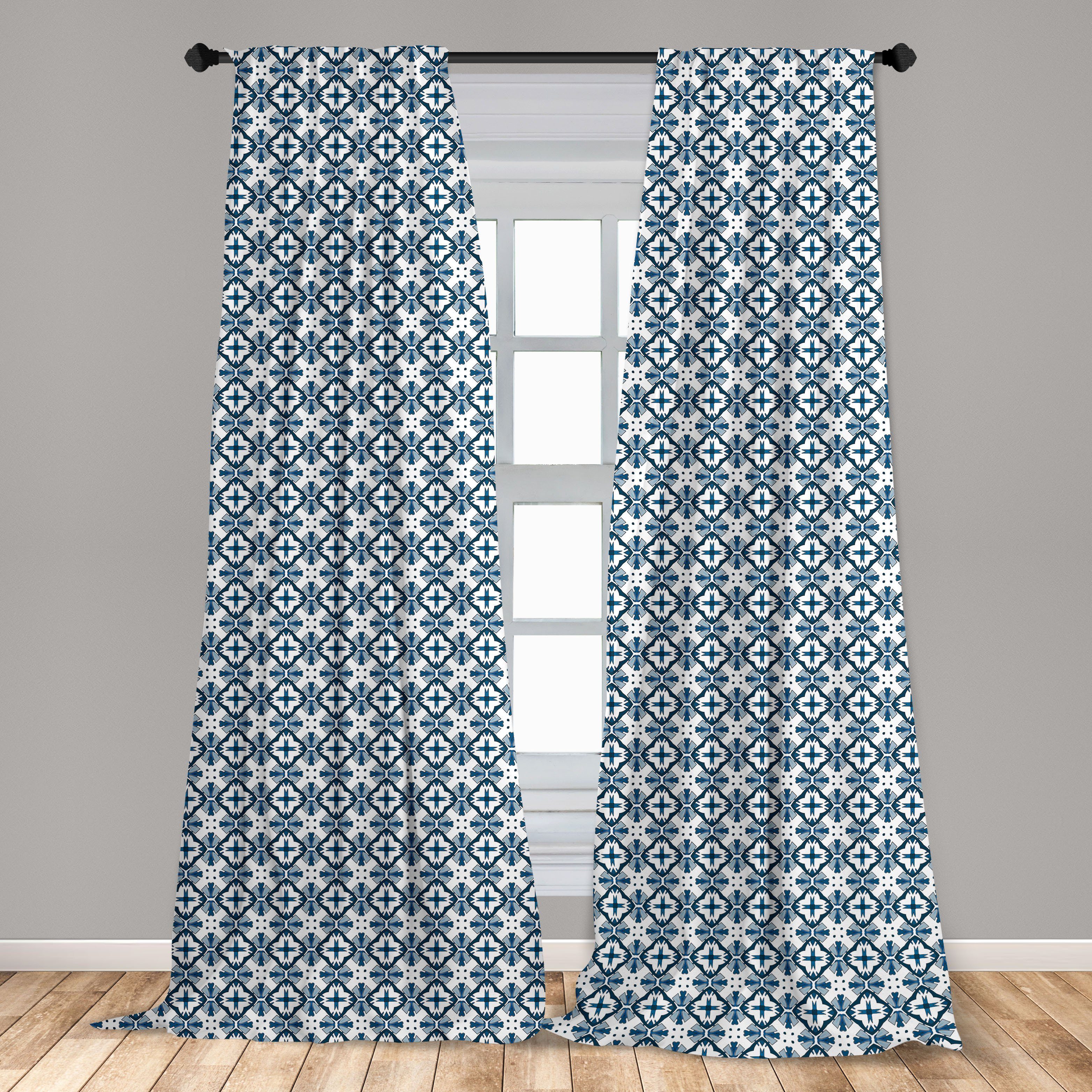 Gardine Vorhang für Wohnzimmer portugiesische Abakuhaus, und weiß Schlafzimmer Fliesen Dekor, Blau Microfaser