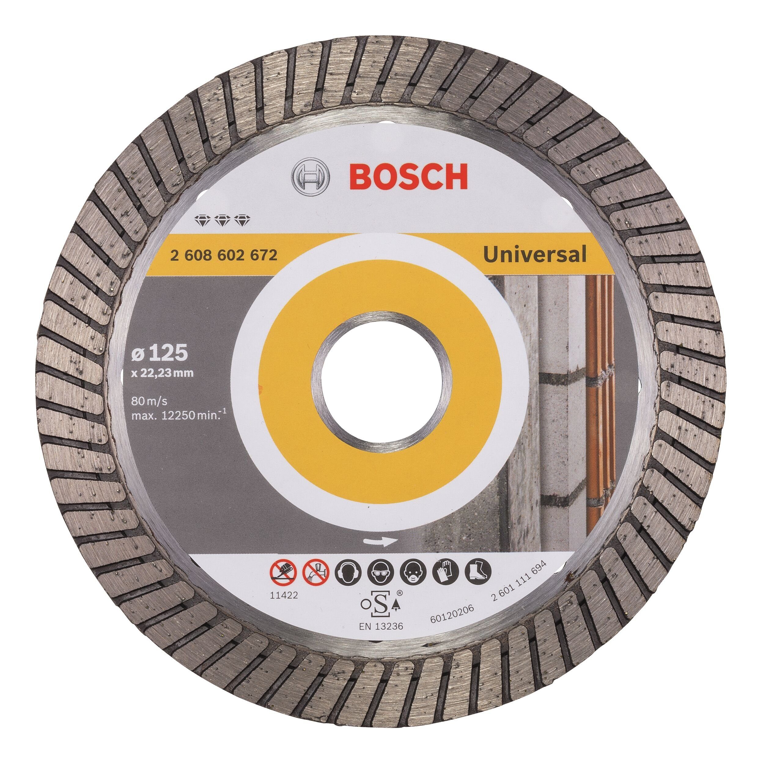 BOSCH Trennscheibe, Ø 125 mm, Best for Universal Turbo Diamanttrennscheibe - 125 x 22,23 x 2,2 x