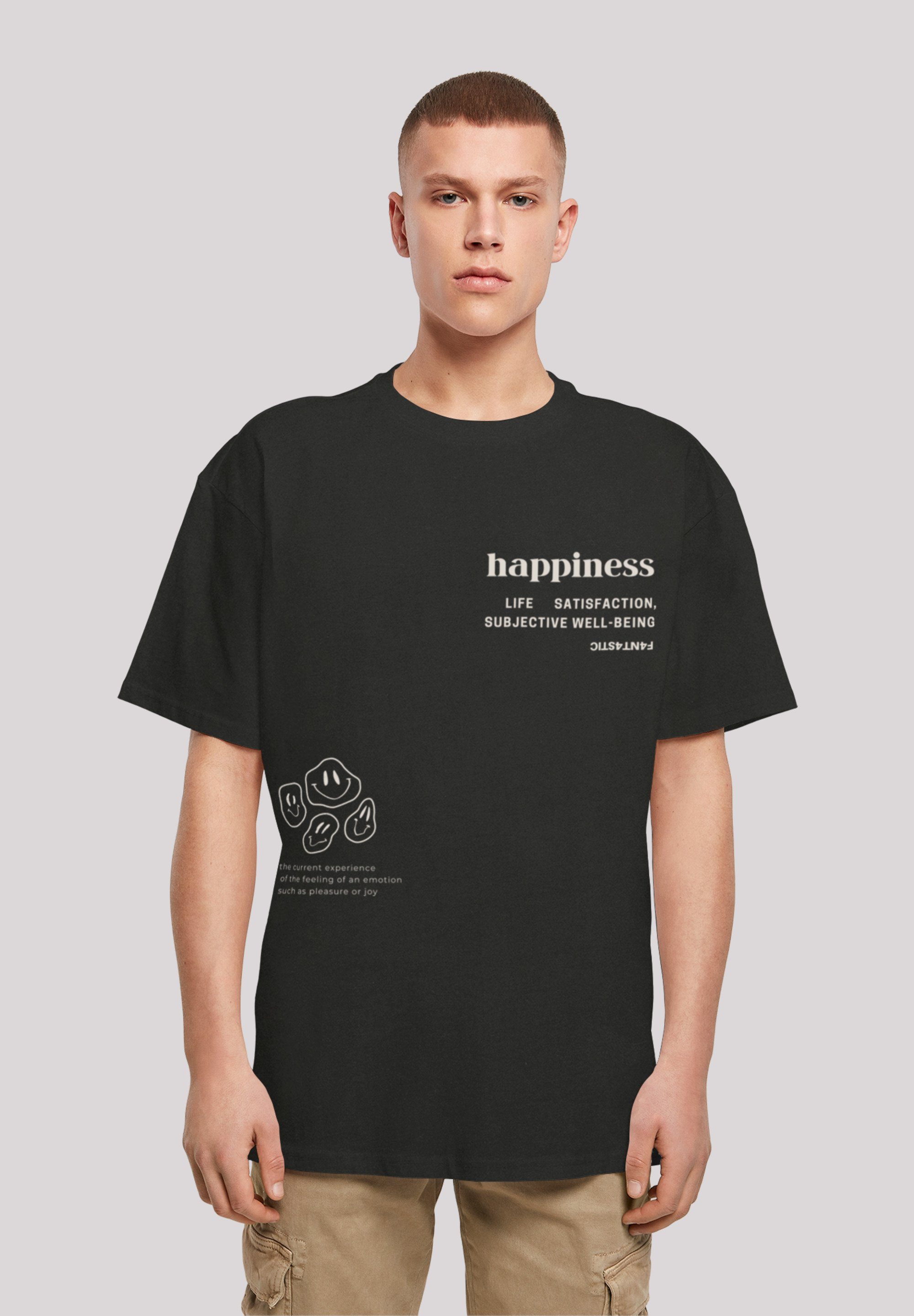 F4NT4STIC T-Shirt happiness OVERSIZE TEE Print schwarz