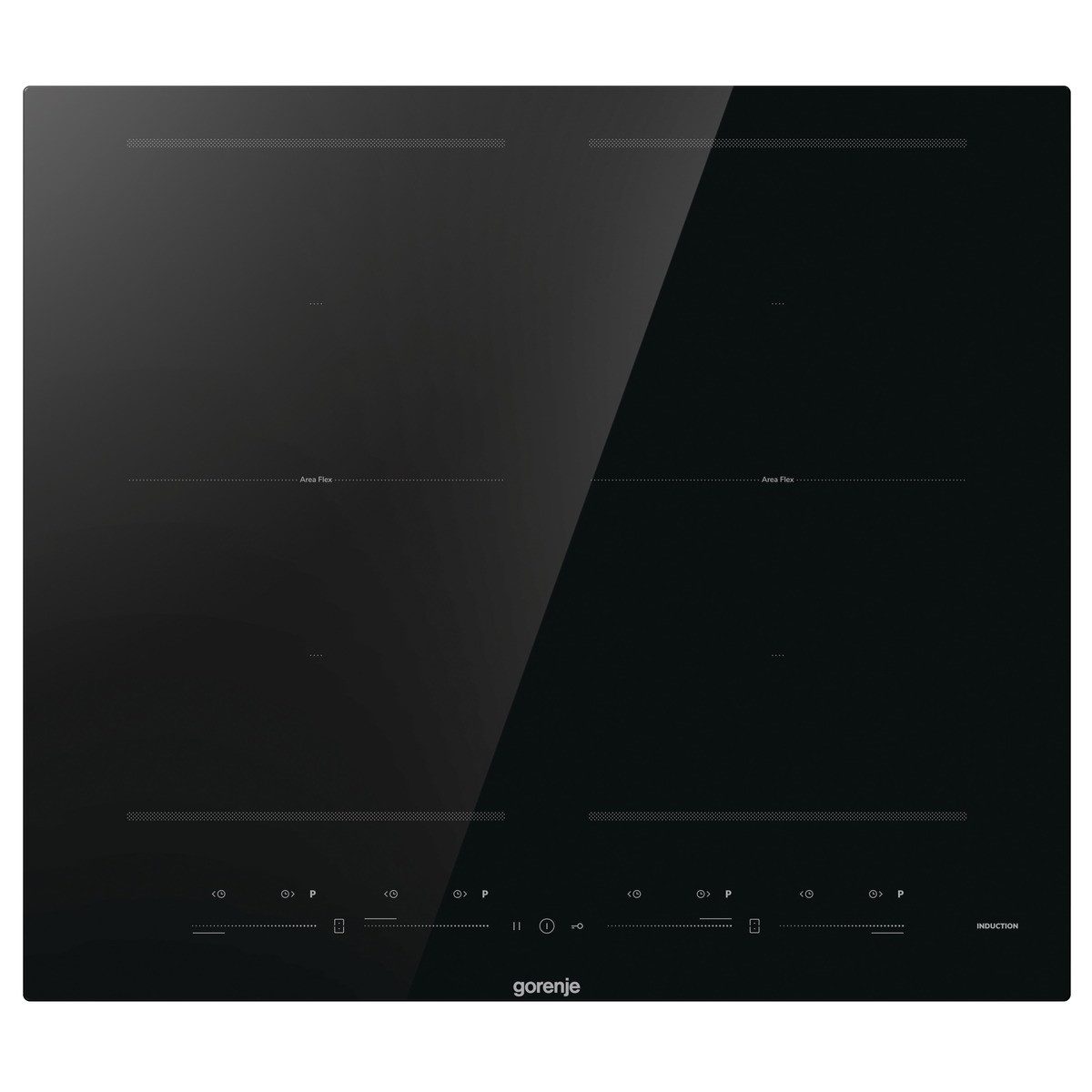 GORENJE Flex-Induktions-Kochfeld GI 6442 BSCE, AreaFlex verbindet Kochzonen für gleichmäßiges Garen in großen Töpfen.
