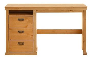 Clever-Moebel Schreibtisch Schreibtisch aus Kiefernholz im Landhausstil, Breite 128cm, Tiefe 48cm