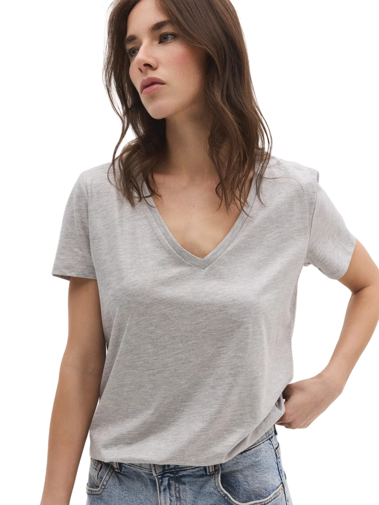 No Matter What T-Shirt Kurzärmeliges T-Shirt mit V-Ausschnitt