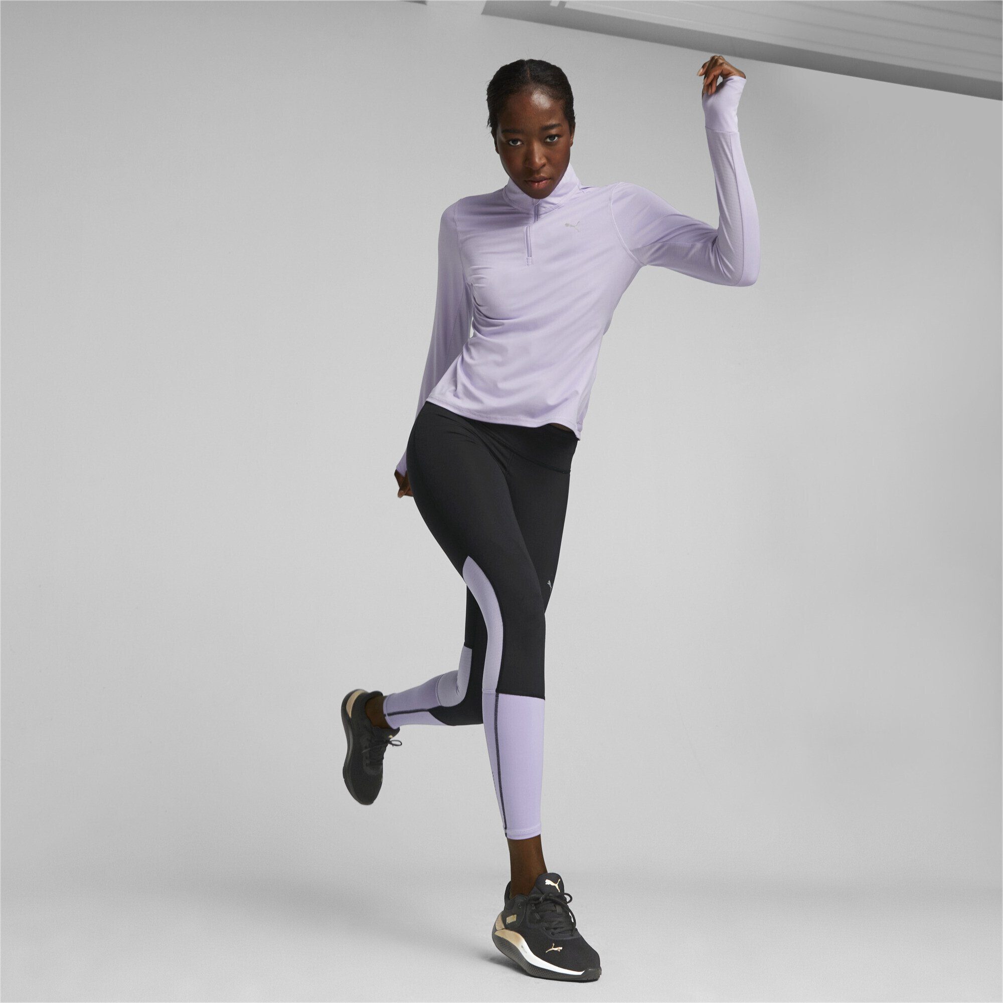 PUMA Trainingspullover Run Favourite mit Lauftop Viertelreißverschluss Purple Violet Damen Vivid