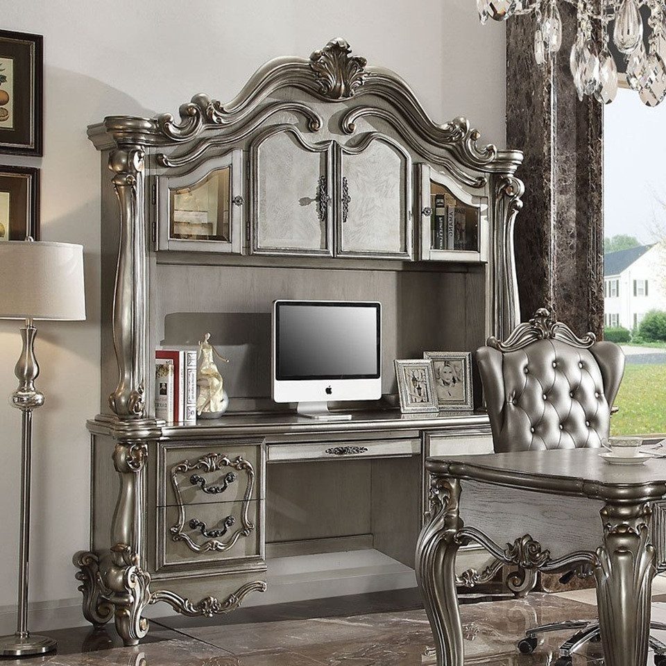 Xlmoebel Computerschrank Barockstil Computerschrank aus hochwertigem Holz mit eleganter Optik (1-St., Computertisch mit Regalen) Hergestellt in Europa