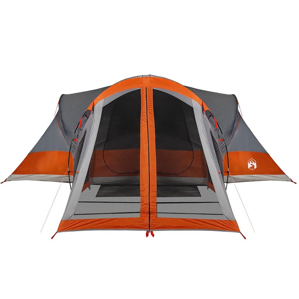 vidaXL Tipi-Zelt Tipi-Familienzelt 8 Personen Grau und Orange Wasserdicht, Personen: 8 (1 tlg)