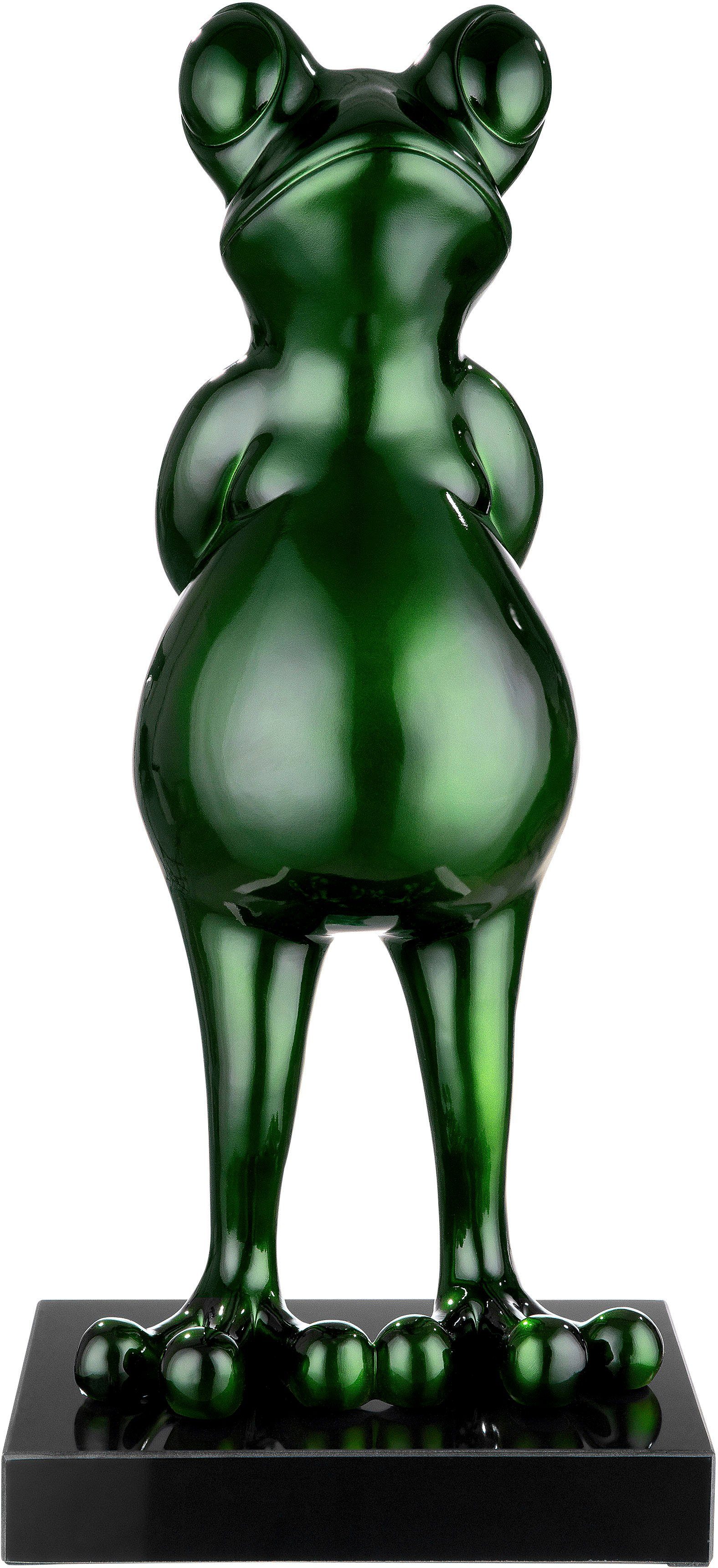 (1 St), Frog by grün auf Casablanca Marmorbase Gilde Tierfigur Skulptur