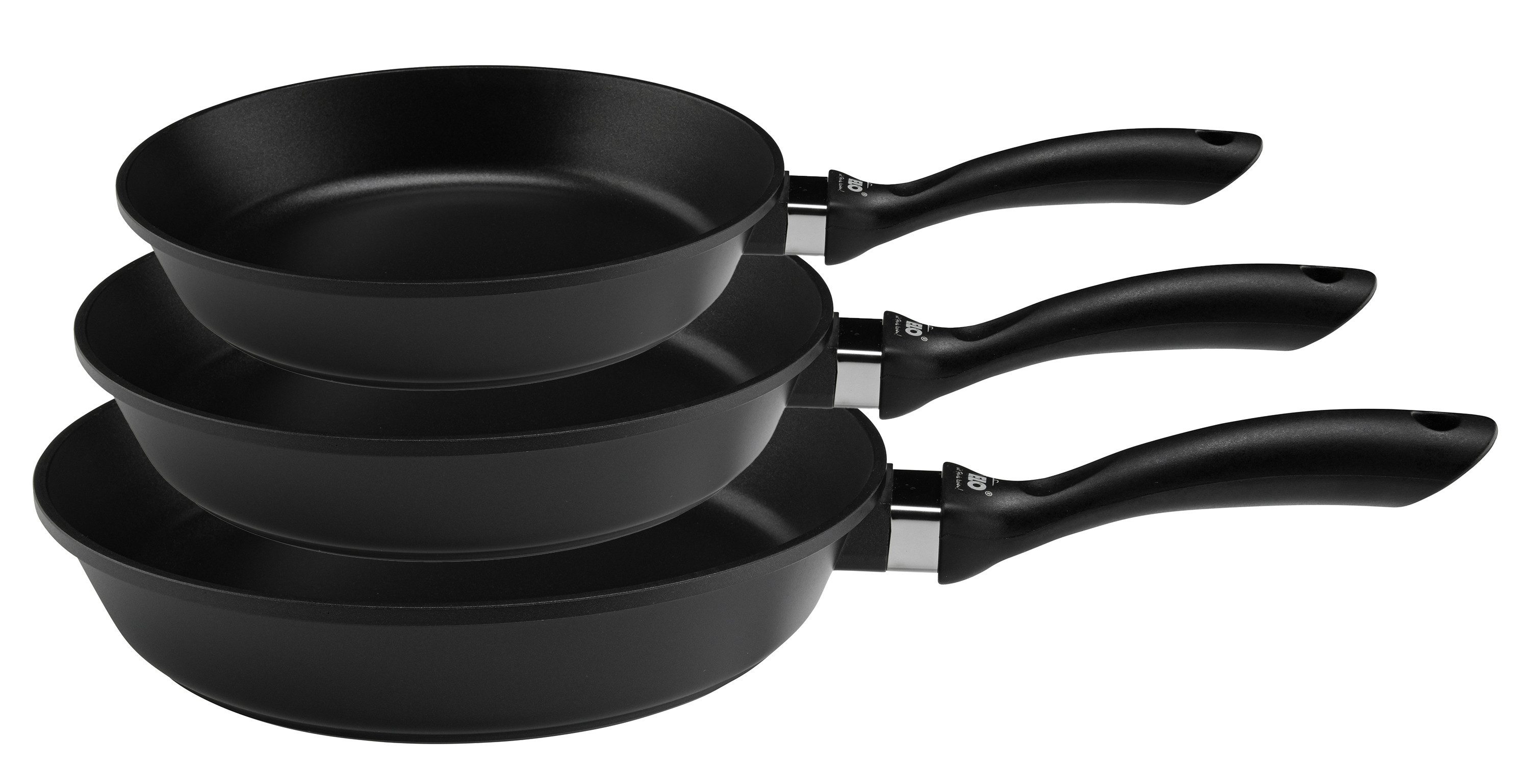 Elo Сковороды-Set Alucast, Aluminiumguss (Set, 3-tlg., je 1 Pfanne Ø 20/24/28 cm, H: 4,5/5/6 cm), Induktion