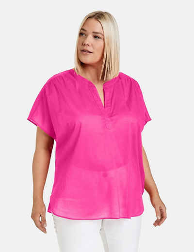 Samoon Kurzarmbluse Blusenshirt aus leichter Baumwolle