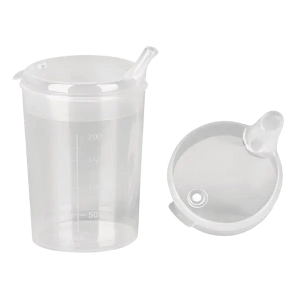 DocMed Schnabelbecher Schnabeltrinkbecher, 2-tlg., Robustes Material:, Milchig-transparenter Becher