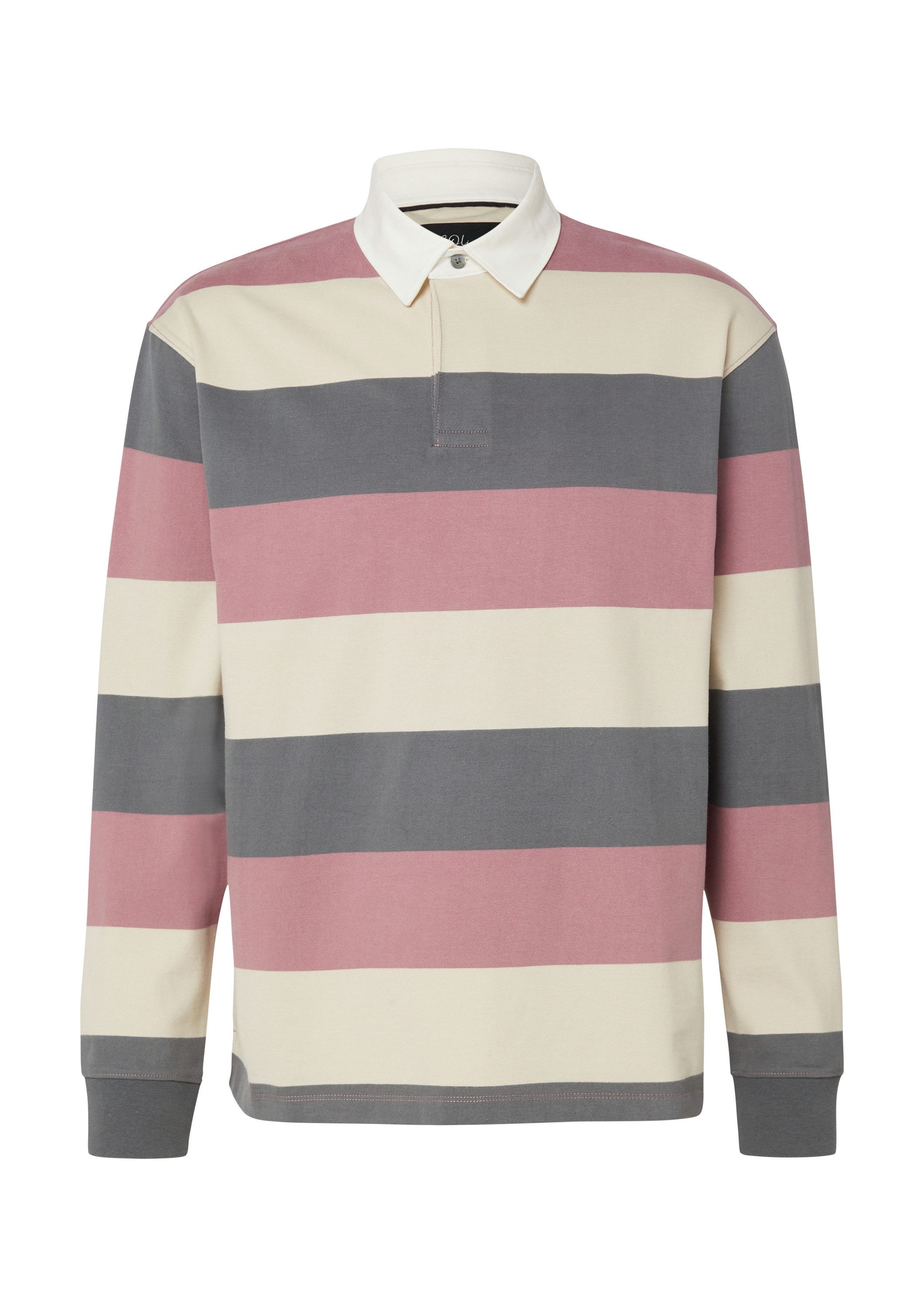 s.Oliver Langarmshirt Polo-Shirt Softes Langarm-Poloshirt im Relaxed Fit günstig online kaufen
