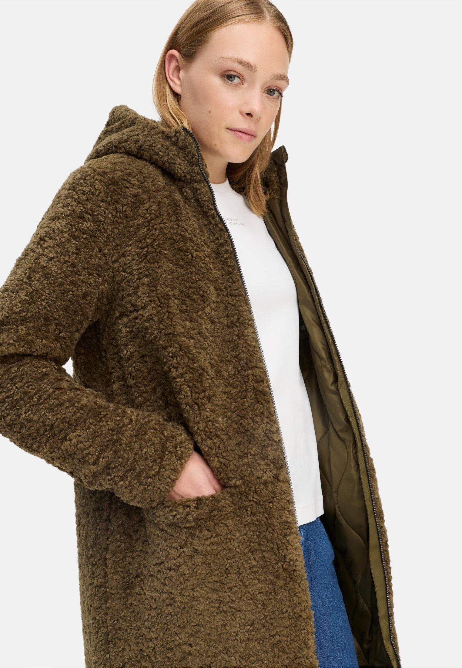 camel active Langmantel mit Kapuze Langarm Kapuze