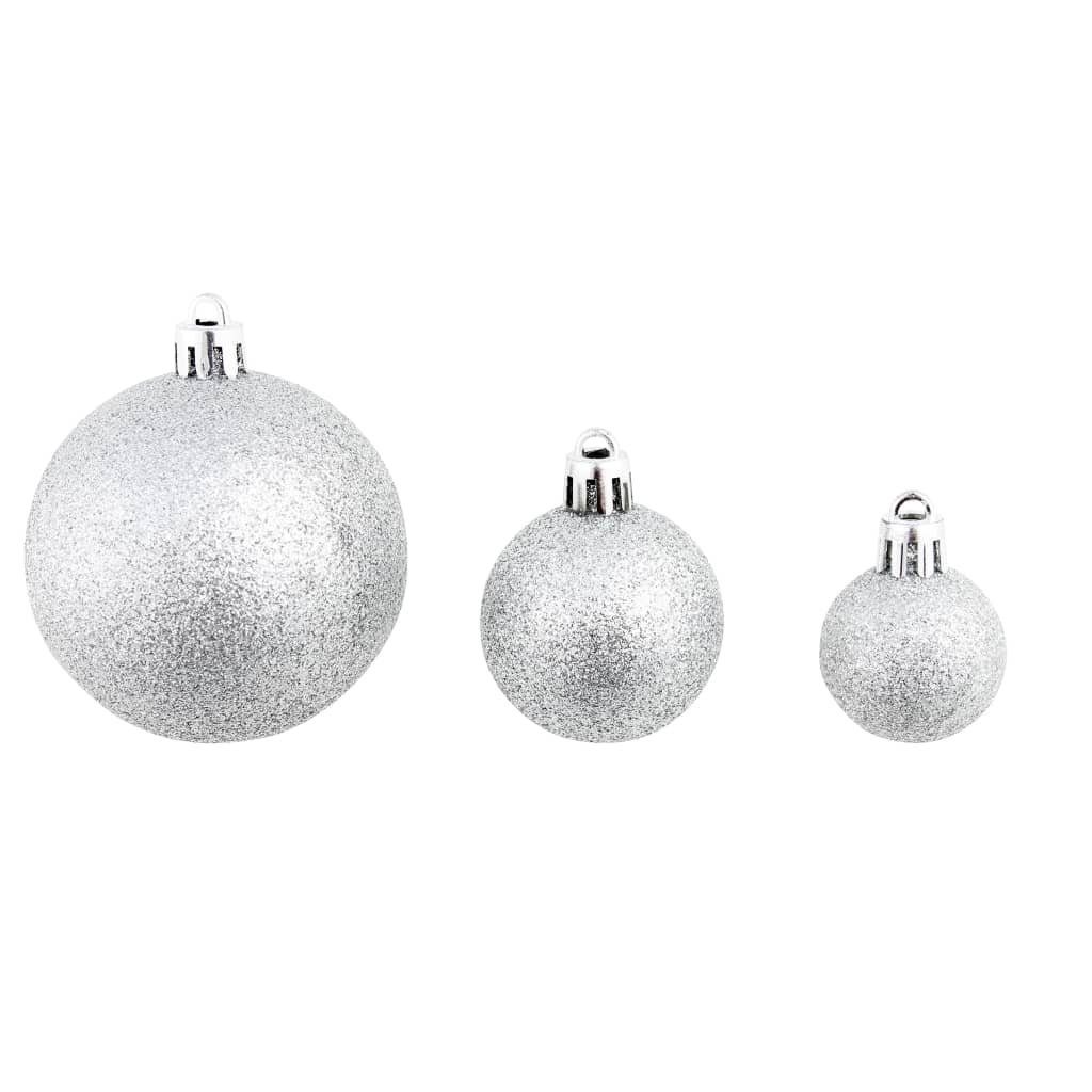 furnicato Weihnachtsbaumkugel Silbern Weihnachtskugel-Set 100-tlg. 3/4/6 cm