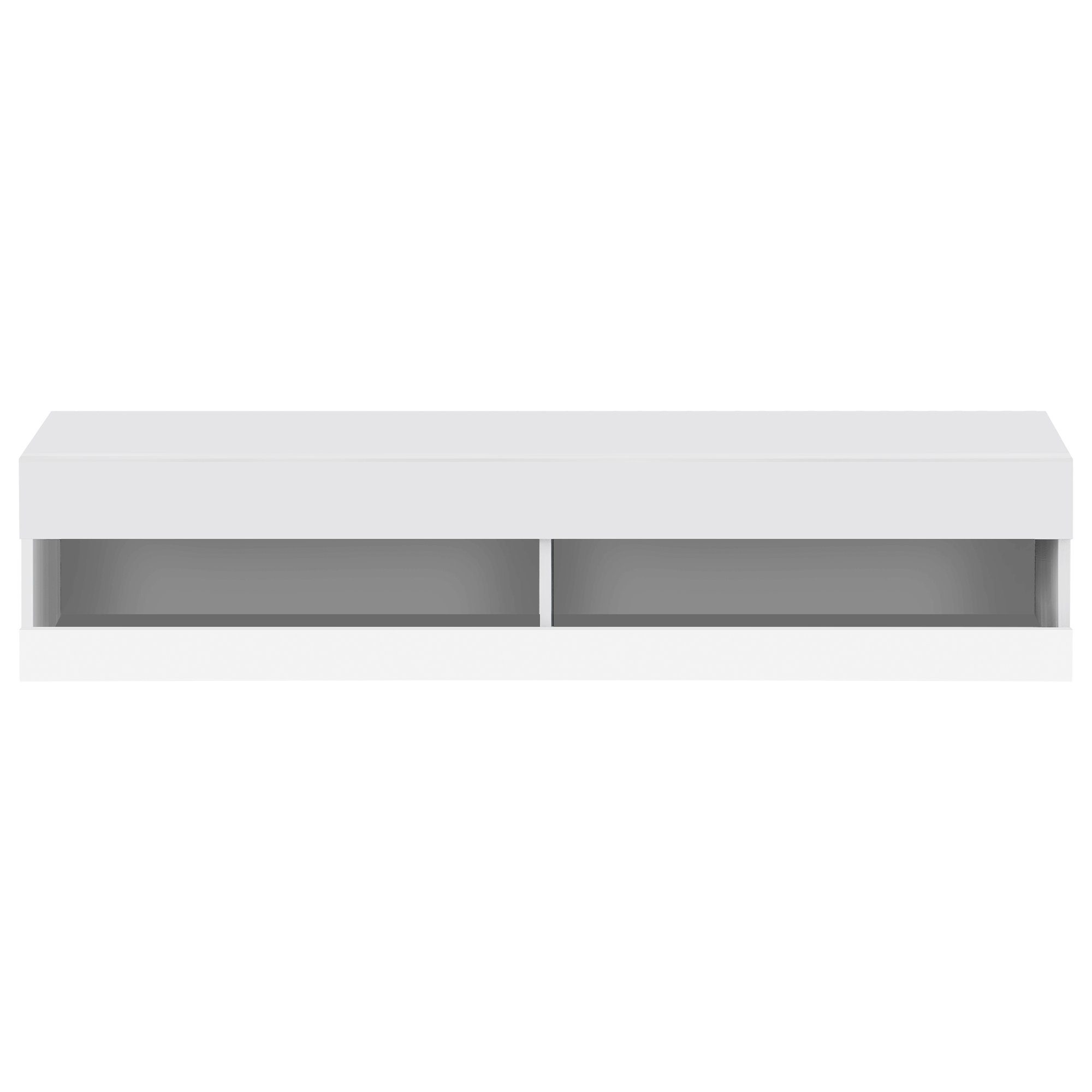 Lowboard, TV-Schrank mit LED-Belechtung, Breite 140 cm, stehend und hängend
