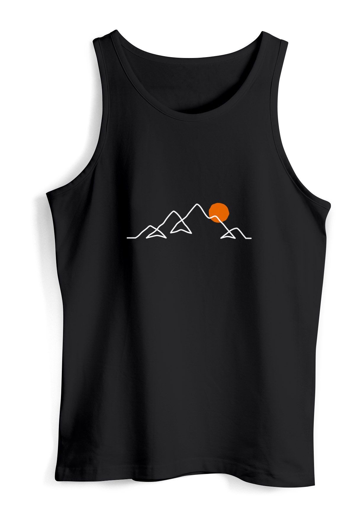 Neverless Tanktop Herren Tank-Top Frontprint Line-Art Berge Wandern Natur O günstig online kaufen