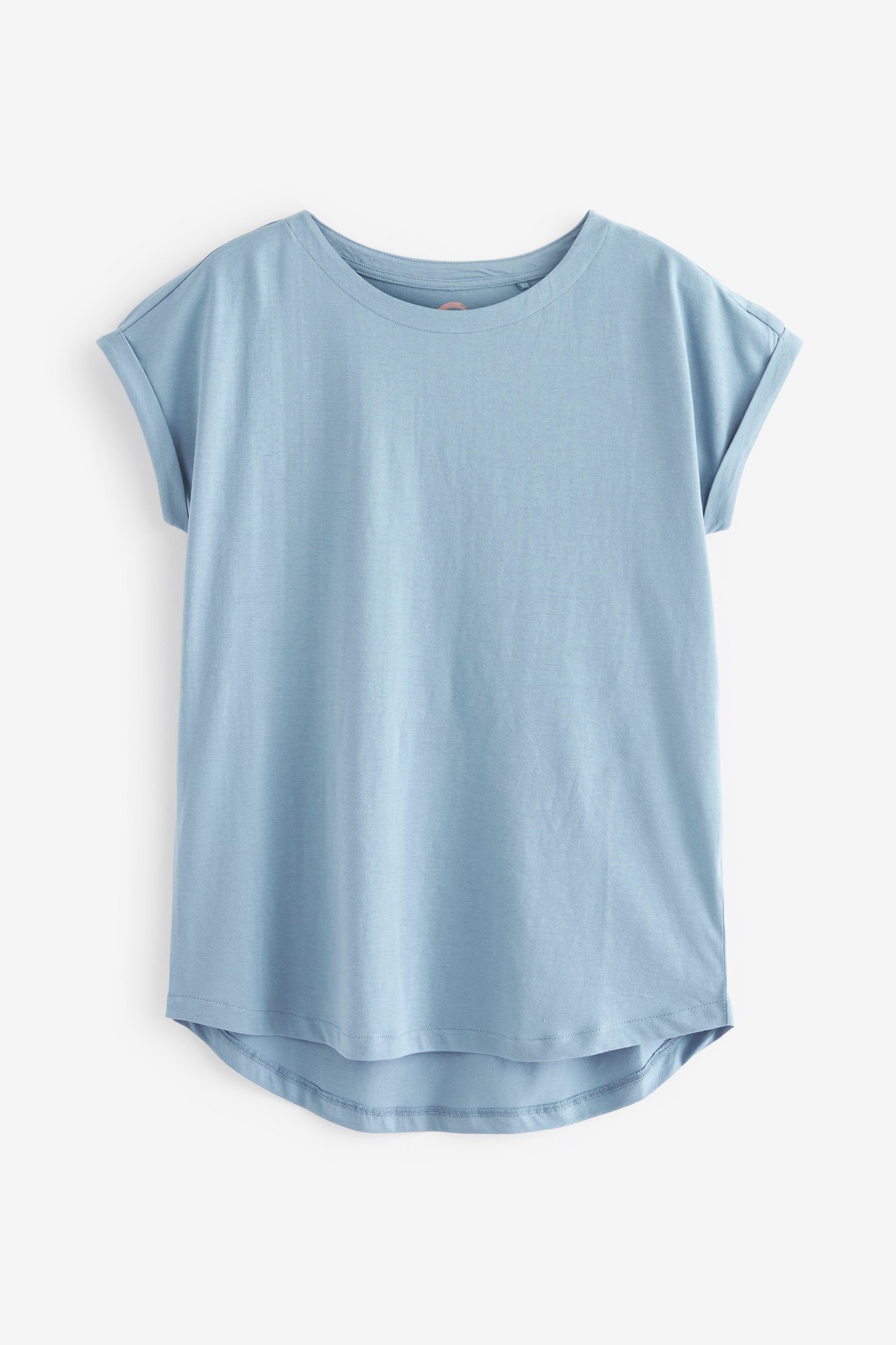 Next T-Shirt T-Shirt mit Flügelärmeln (1-tlg) Light Blue