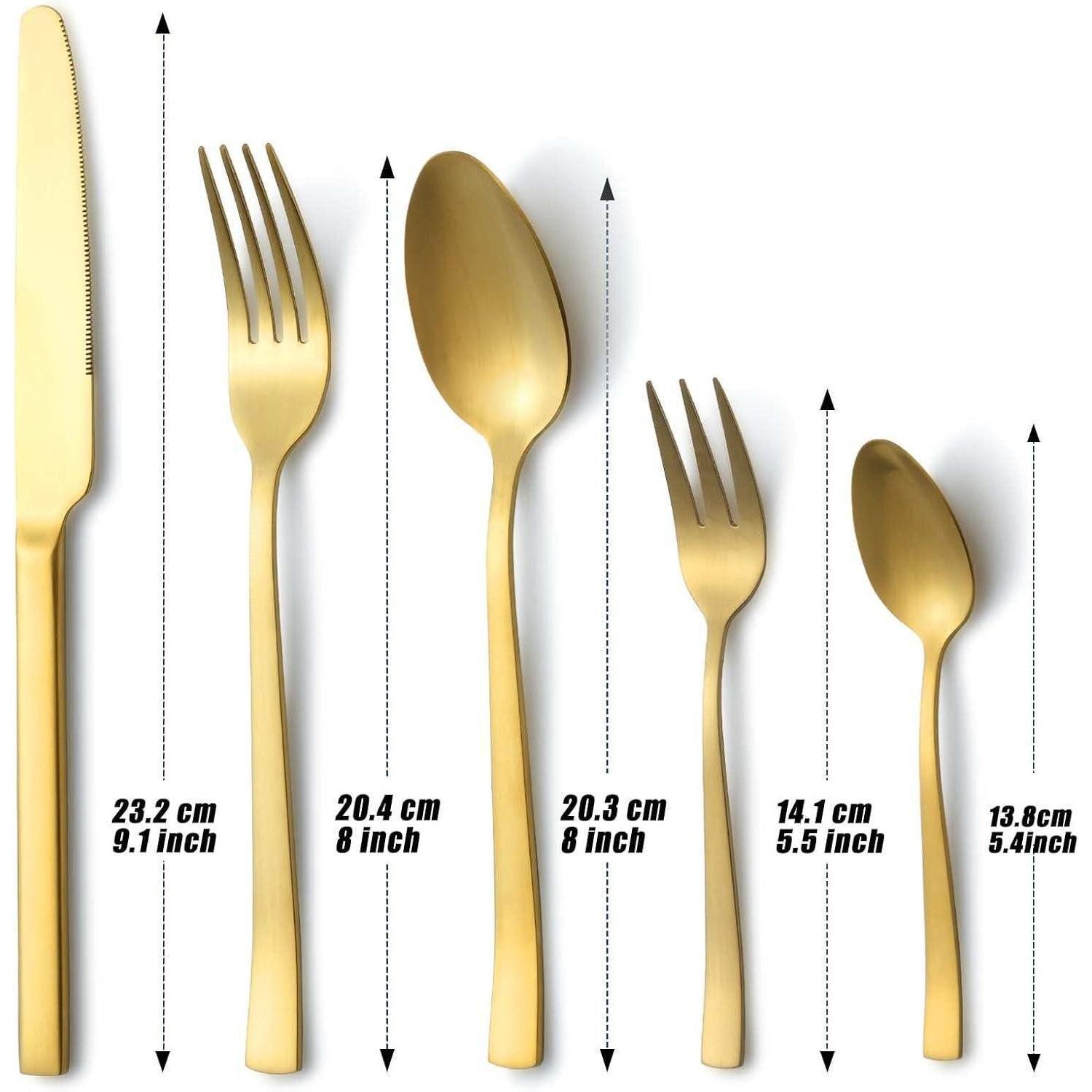 LuxusKollektion Besteck-Set Besteck Edelstahl Gold 6er Gabel Löffel 30 Teilig Gold 30 teilig – Bild 2 von 5