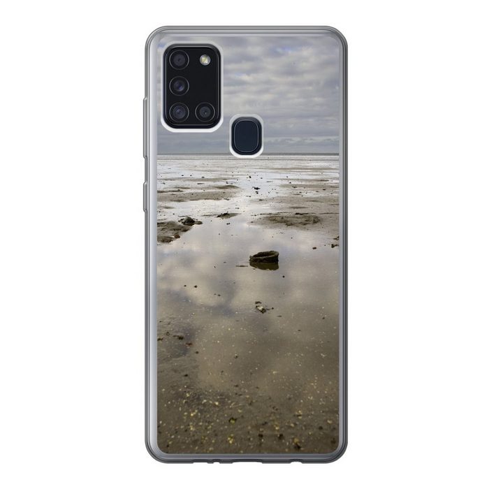 MuchoWow Handyhülle Sand - Luft - Watteninseln Handyhülle Samsung Galaxy A21s Smartphone-Bumper Print Handy