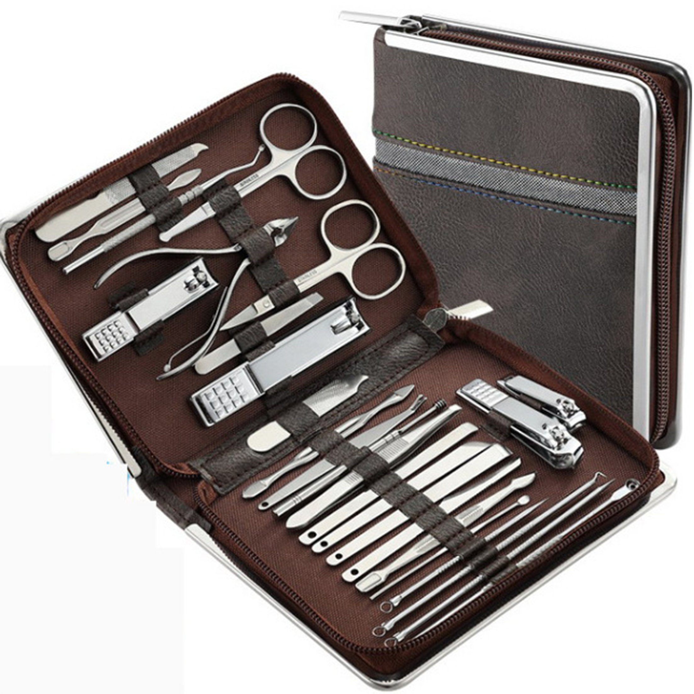 Scheiffy Nagelknipser-Set Nagelset mit Aufbewahrungsbox,Nagelpflegewerkzeuge aus Edelstahl, 26-tlg.