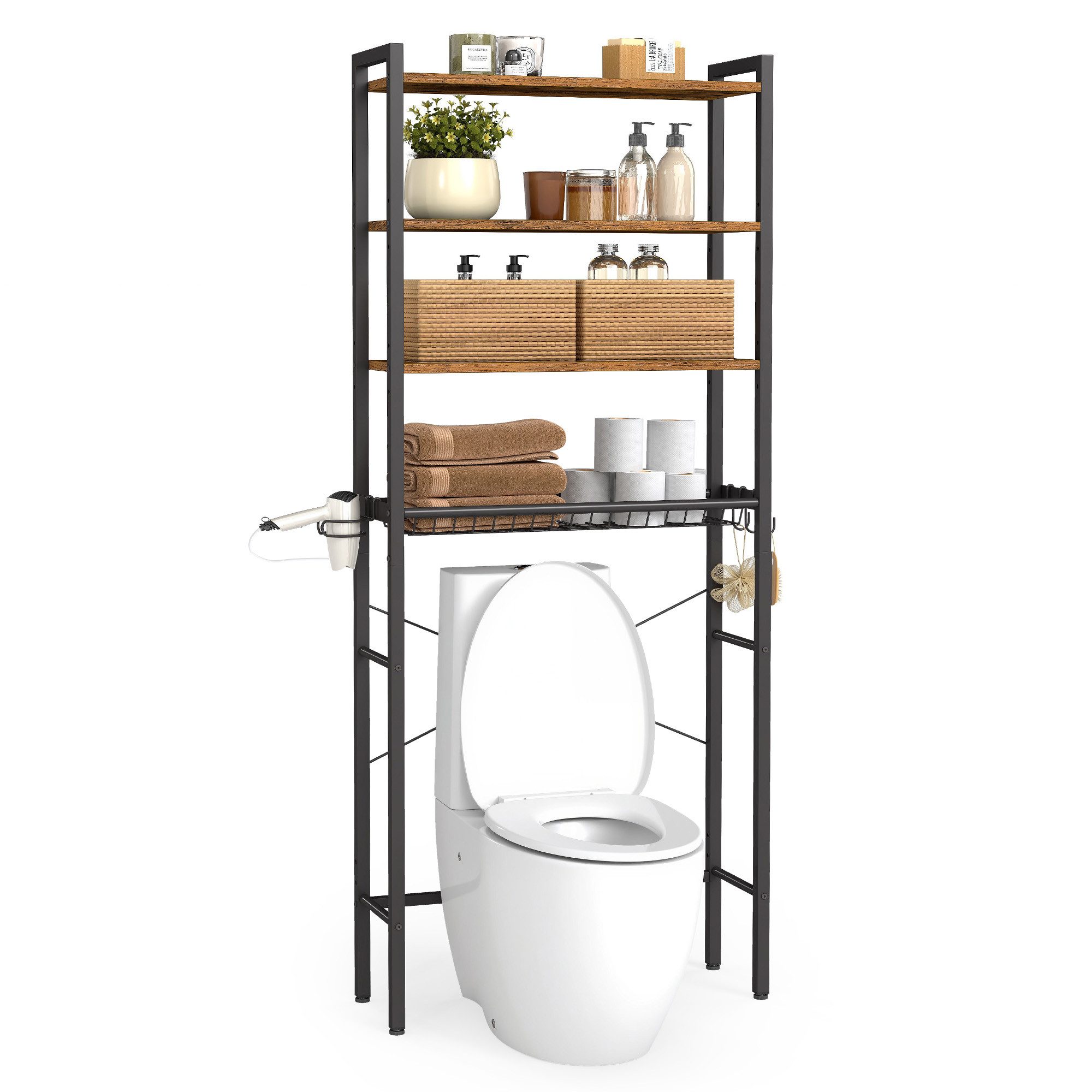 VASAGLE Badregal, Toilettenregal, Badezimmerregal mit verstellbaren Ablagen günstig online kaufen