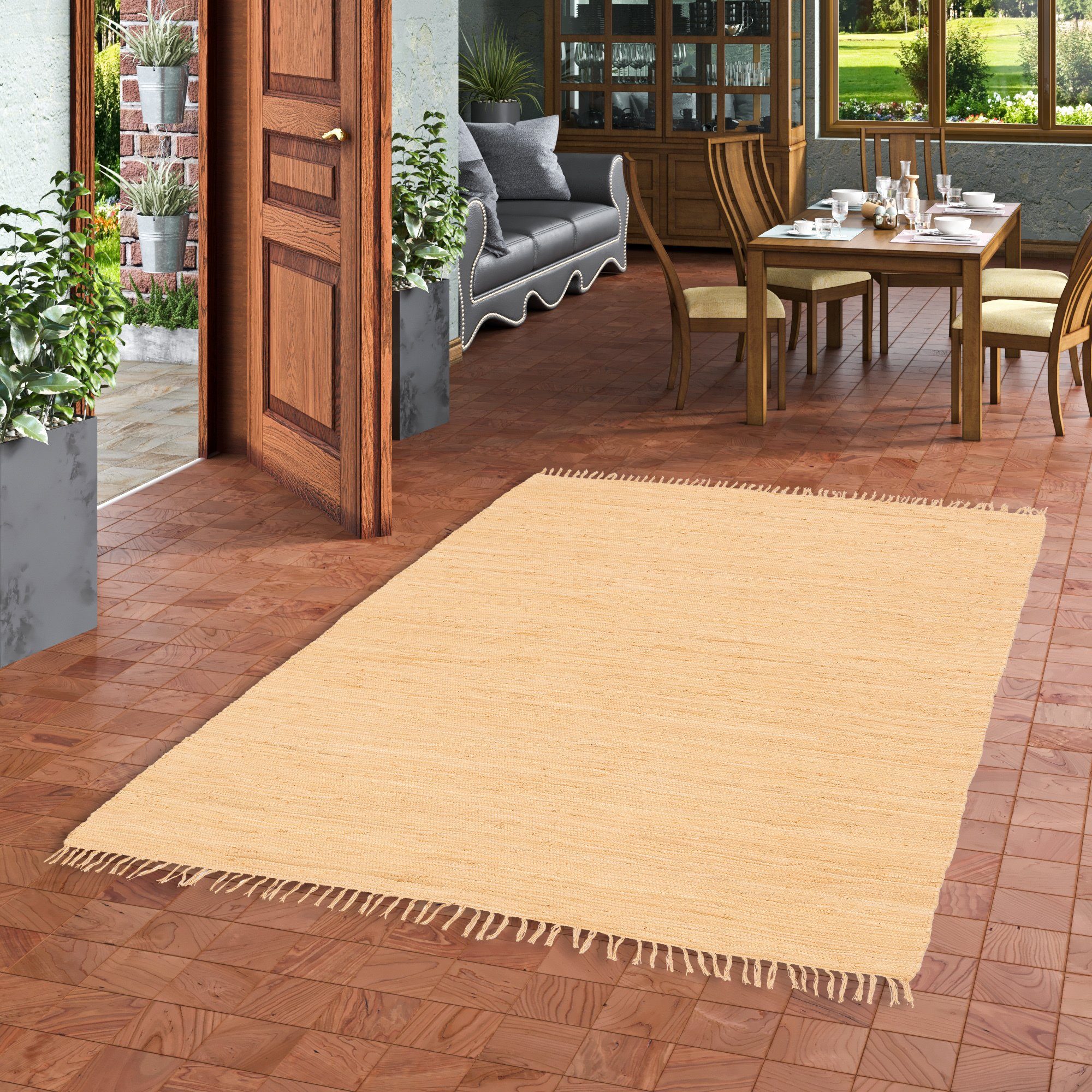 Pergamon Designteppich Baumwolle Natur Teppich Jolly günstig online kaufen