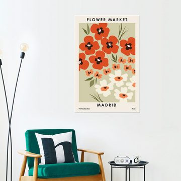 Posterlounge Poster NKTN, Flower Market Madrid, Wohnzimmer Modern Illustration