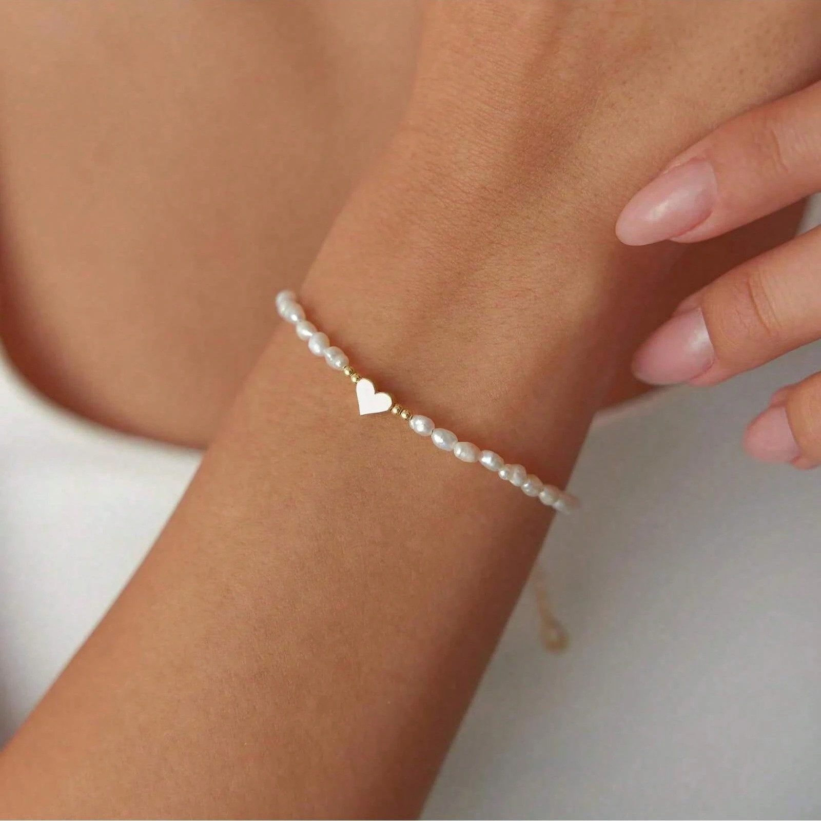 The Beauty House Armband Romantisches Herz-Armband mit Perle, – zarter Dame günstig online kaufen