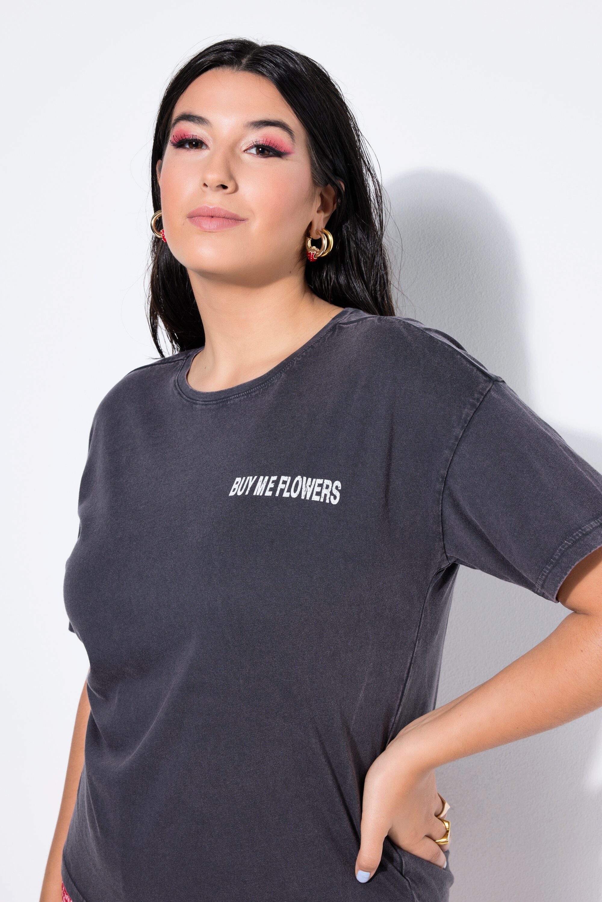 Studio Untold T-Shirt T-Shirt oversized Flowers-Statement Acid Wash