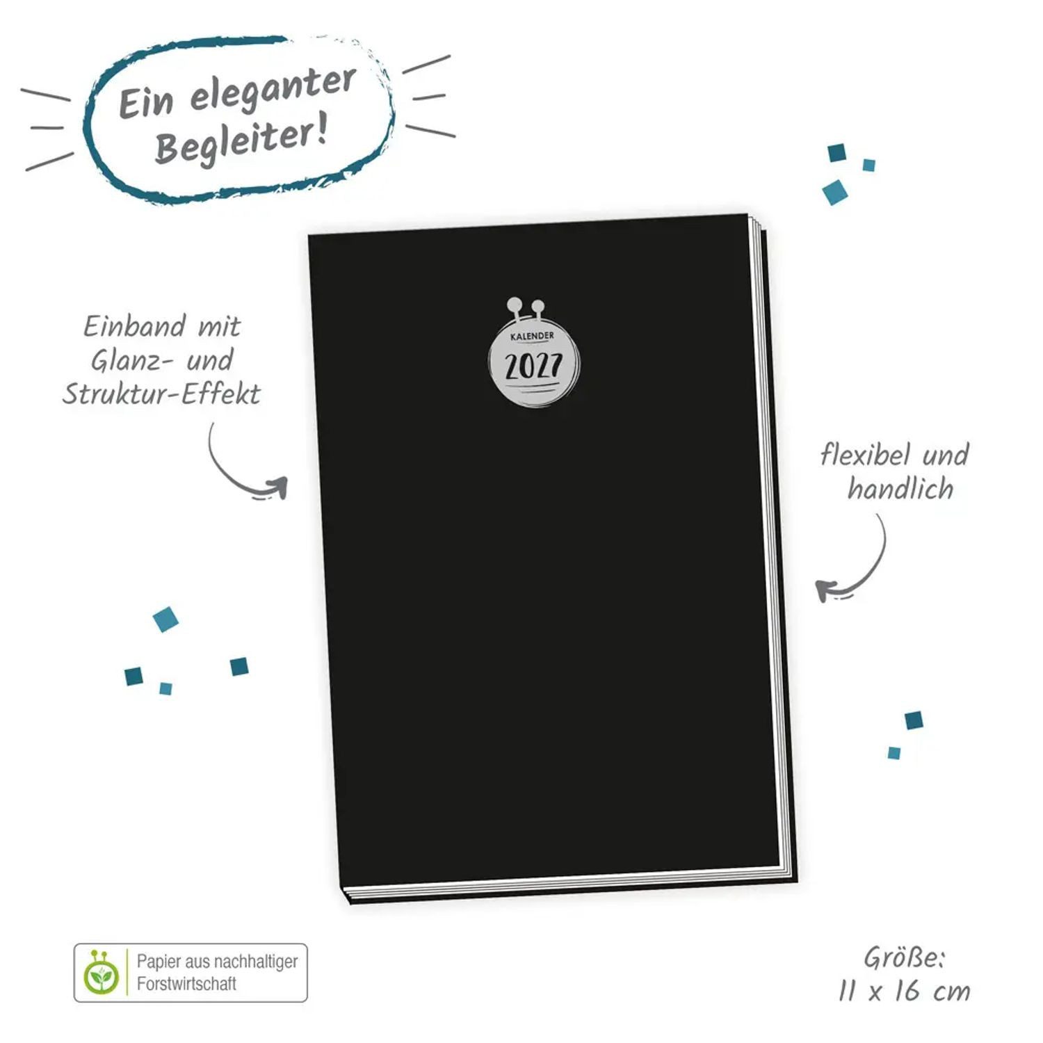Trötsch Verlag Taschenkalender TRÖTSCH - Taschenkalender A6 schwarz 2027