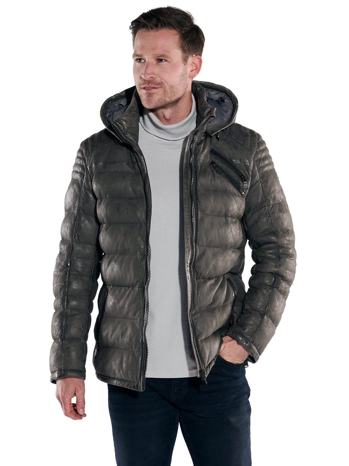 Engbers Lederjacke engbers Herren Lederjacke, Schwarzbraun